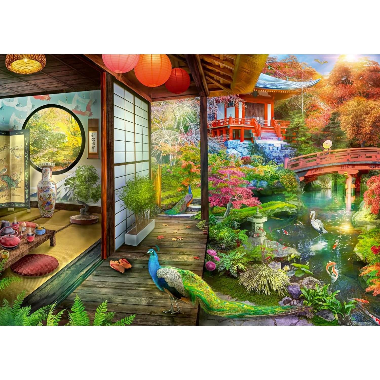 Rompecabezas Ravensburger Casa de Té Jardín Japonés 1000 Piezas