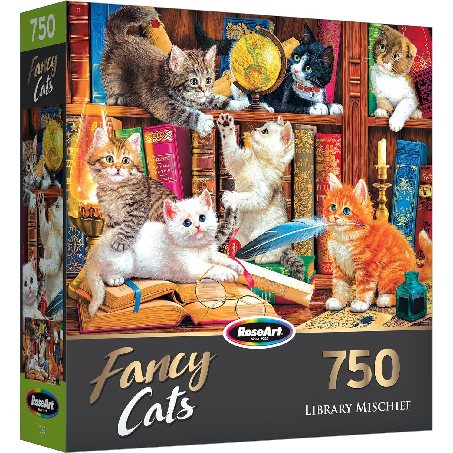 Rompecabezas 750 Piezas Cra-Z-Art Gatos Elegantes Biblioteca