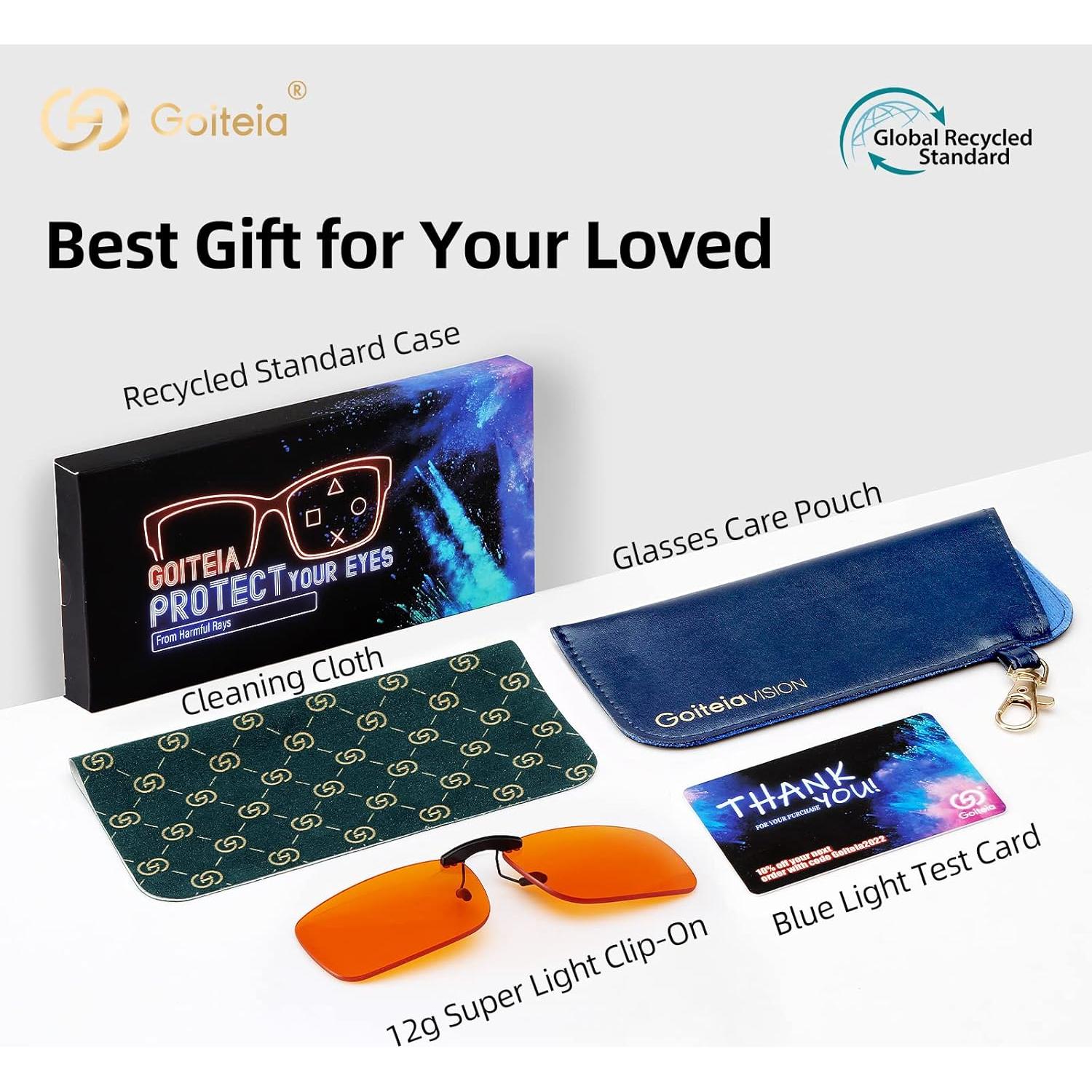 Clip-On Gafas Anti-Luz Azul Goiteia Naranja 99.9% UV400