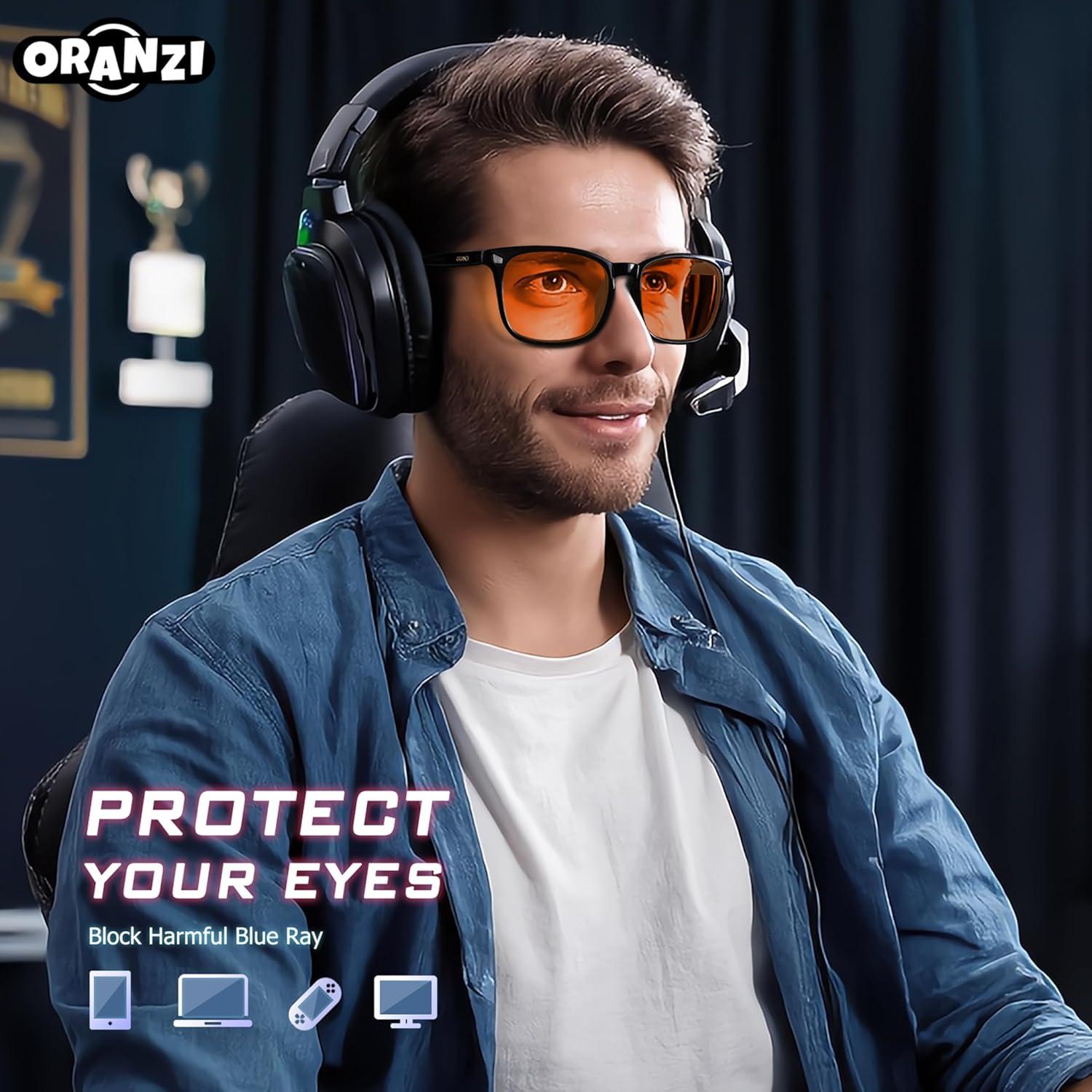 Gafas bloqueadoras de luz azul ORANZI OG01 - Lentes ámbar anti fatiga