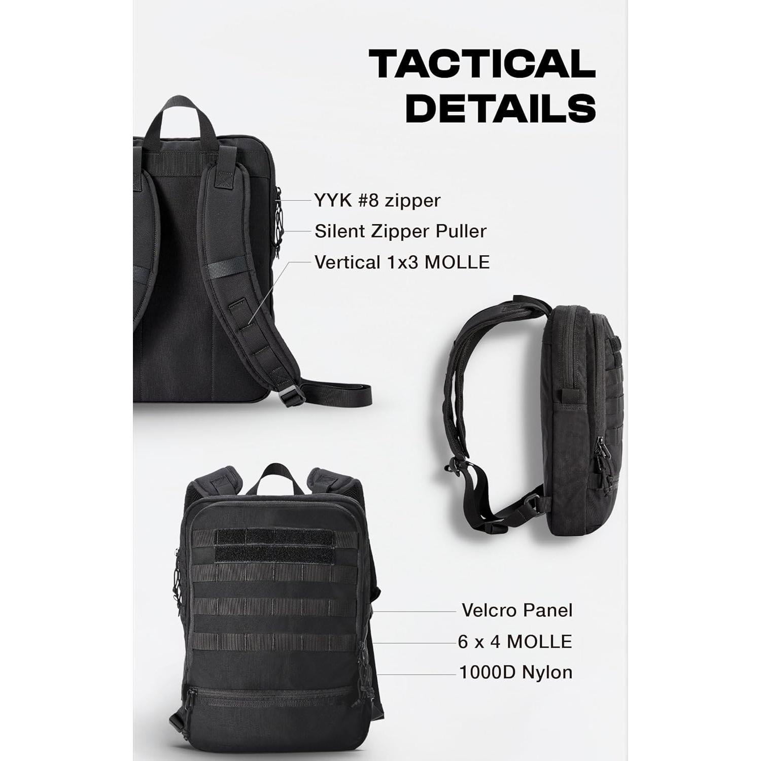 Mochila táctica Cargo Works® EDC 15" negra con MOLLE