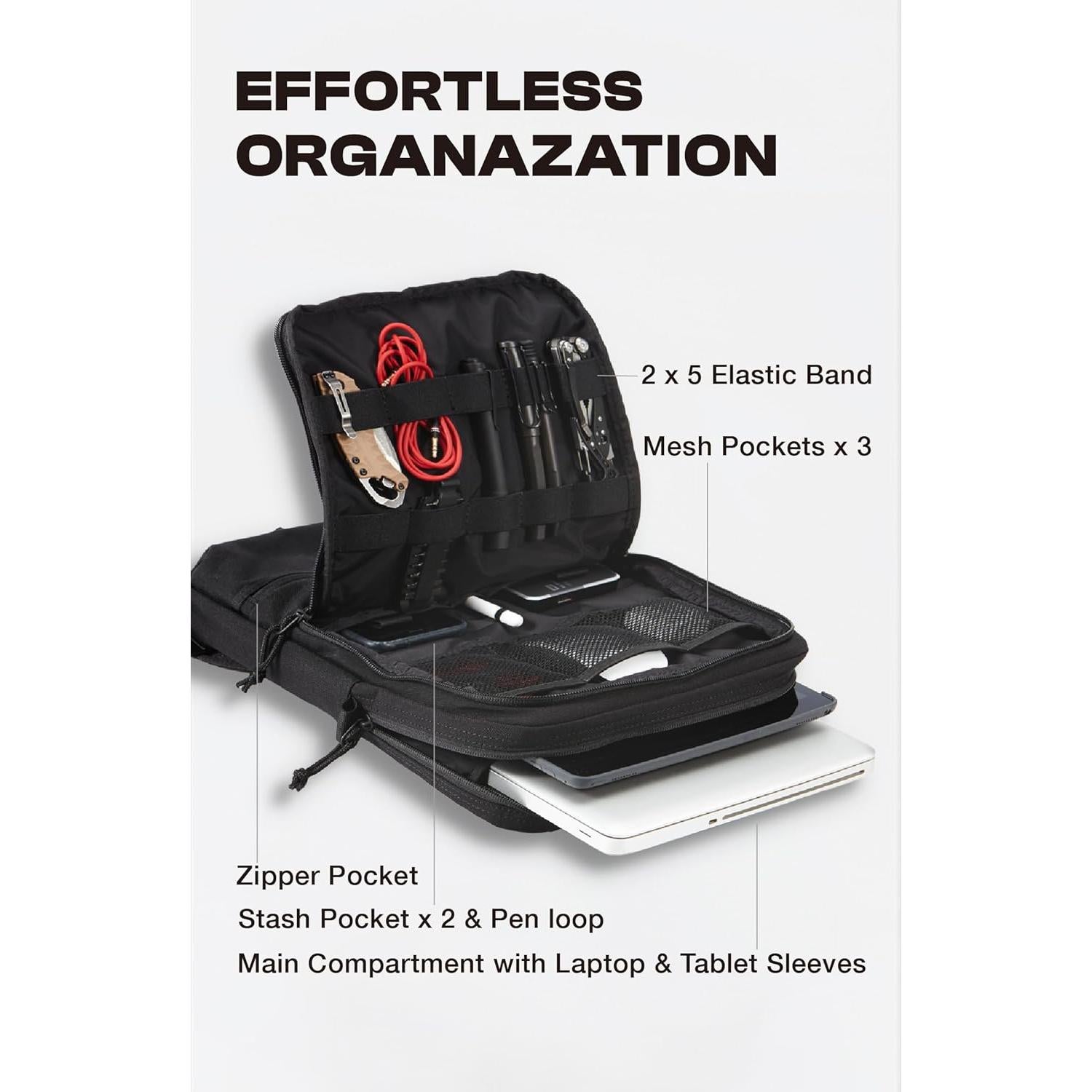 Mochila táctica Cargo Works® EDC 15" negra con MOLLE