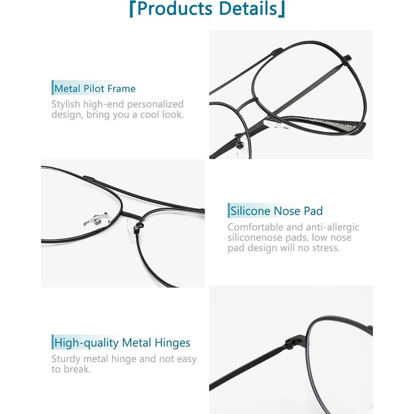 Gafas Aviador Cyxus Anti Fatiga Ocular Bloqueo Luz Azul