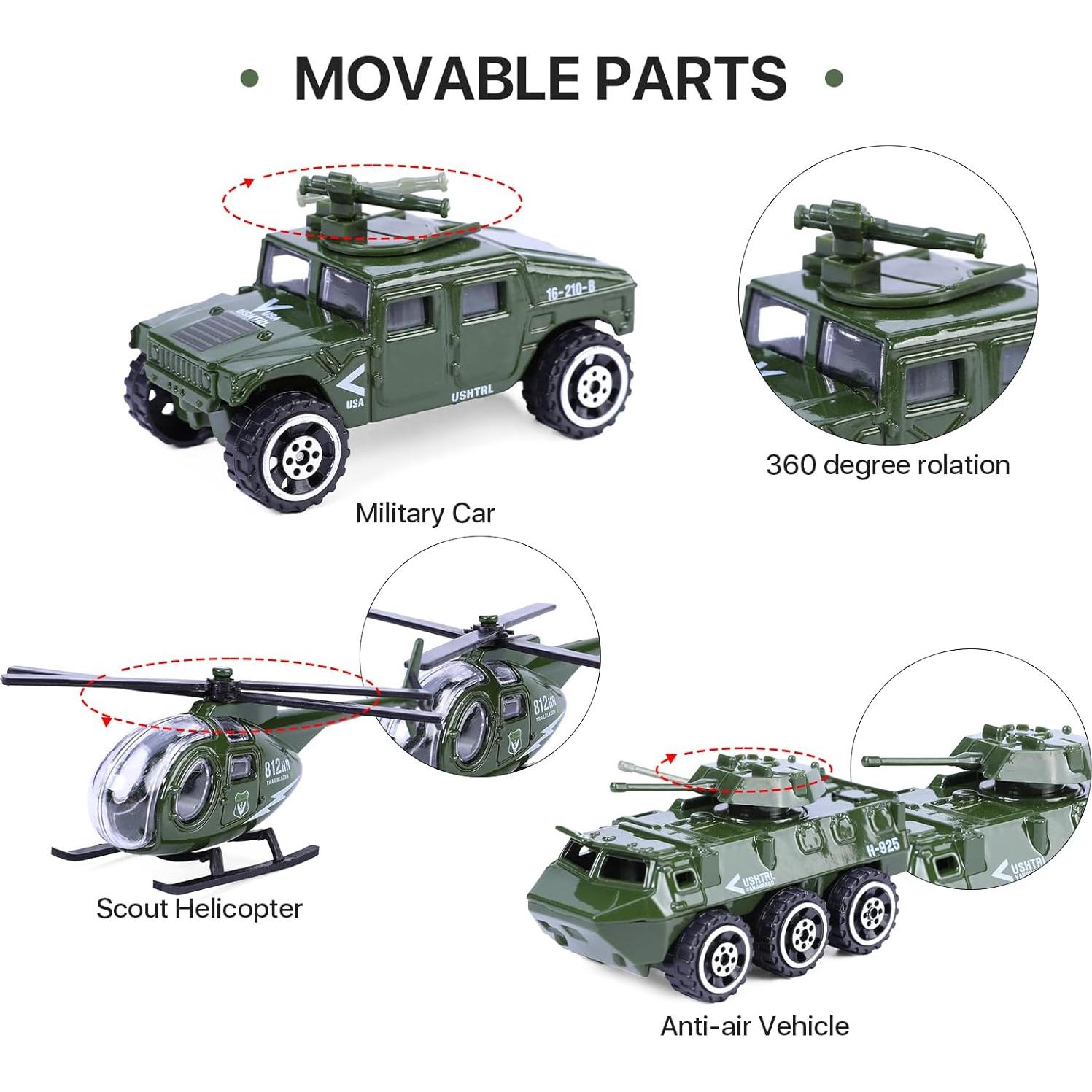 Conjunto de 26 Vehículos Militares CHAXUNTEN y Soldados