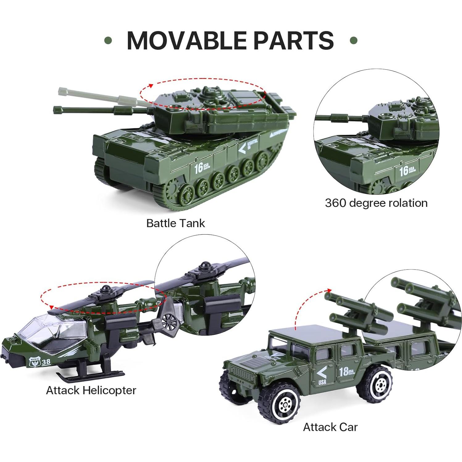 Conjunto de 26 Vehículos Militares CHAXUNTEN y Soldados