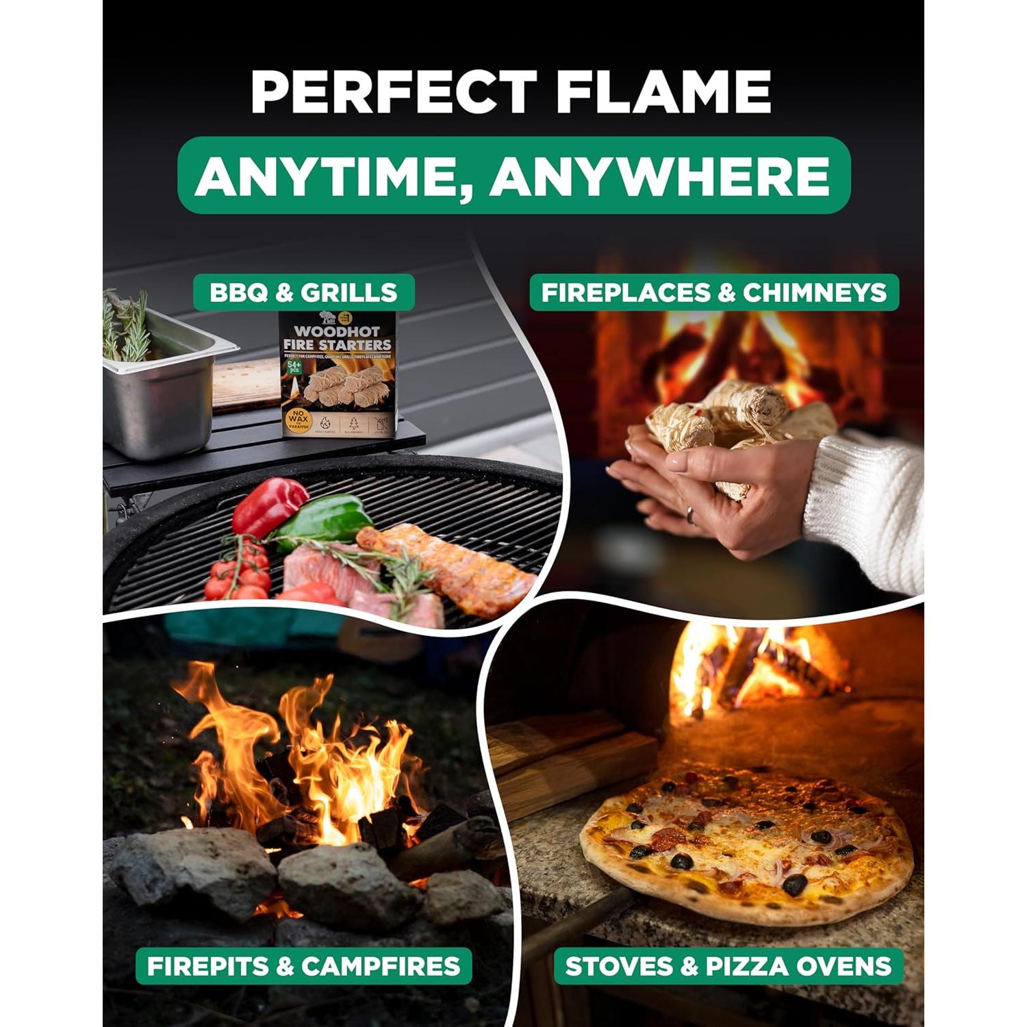 Iniciadores de fuego natural WH 54 pcs - Larga duración