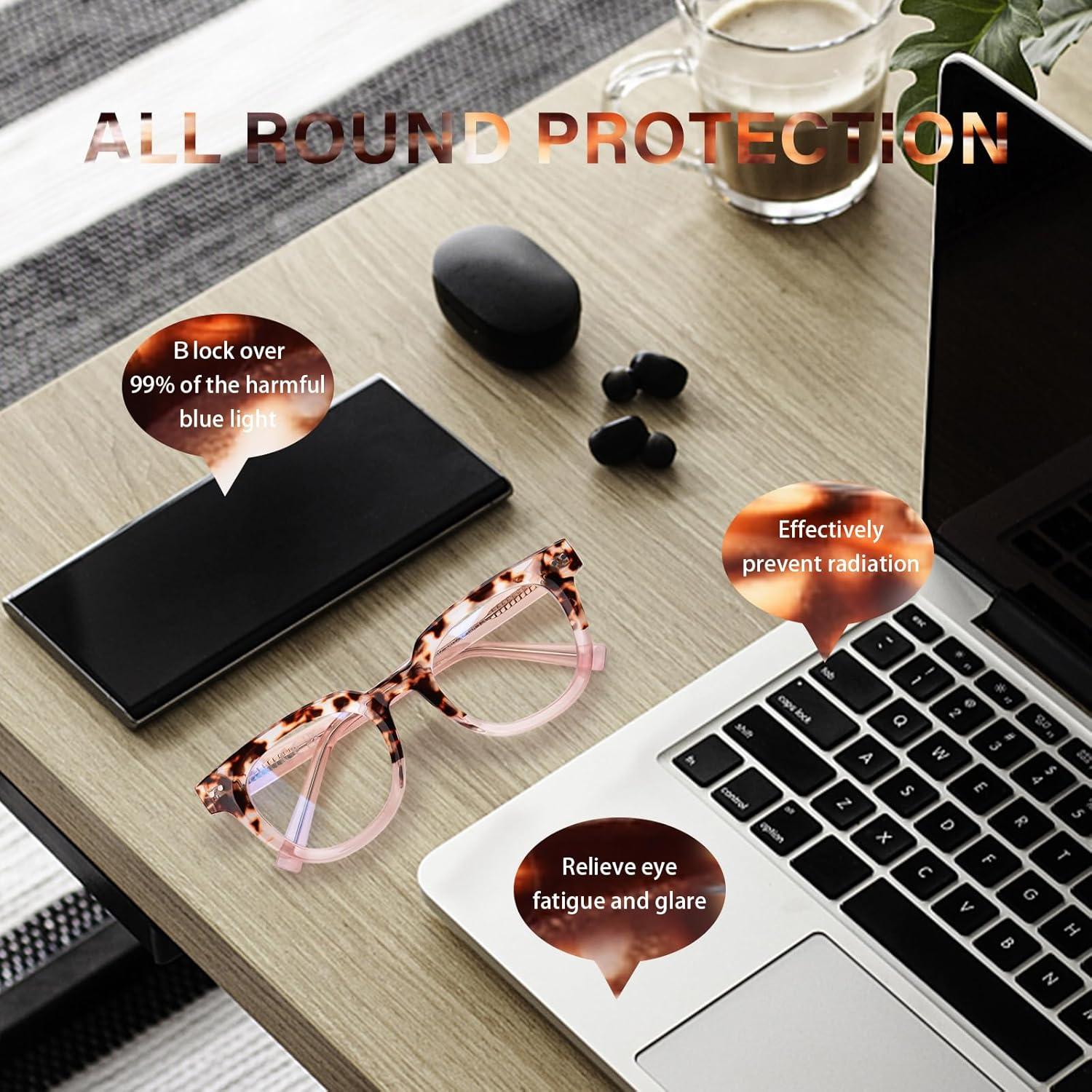 Gafas de Bloqueo de Luz Azul OPTOFENDY Rosa Bebé Cuadradas