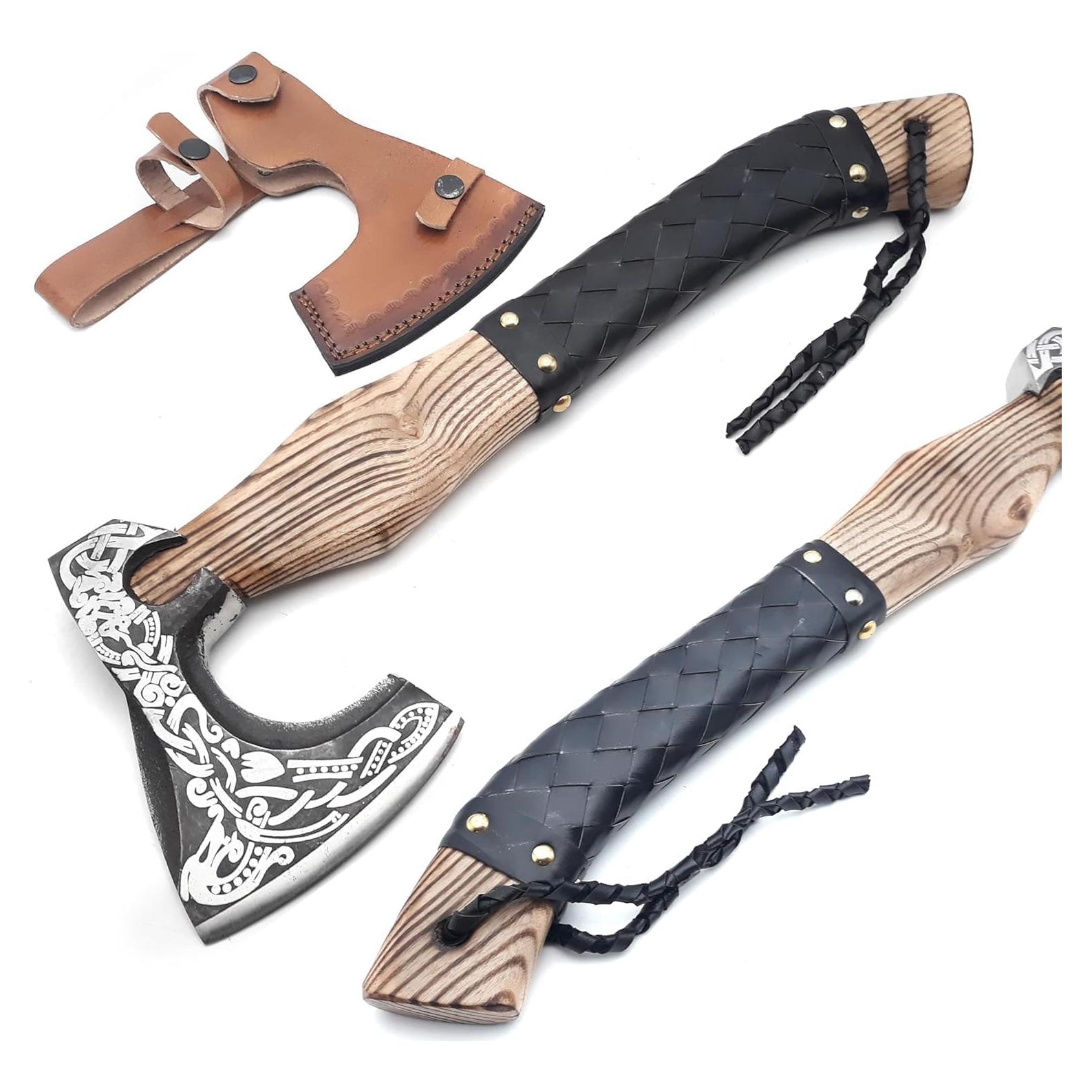 Hacha Vikinga Ancilla 36.83 cm Acero Carbono Mango Madera