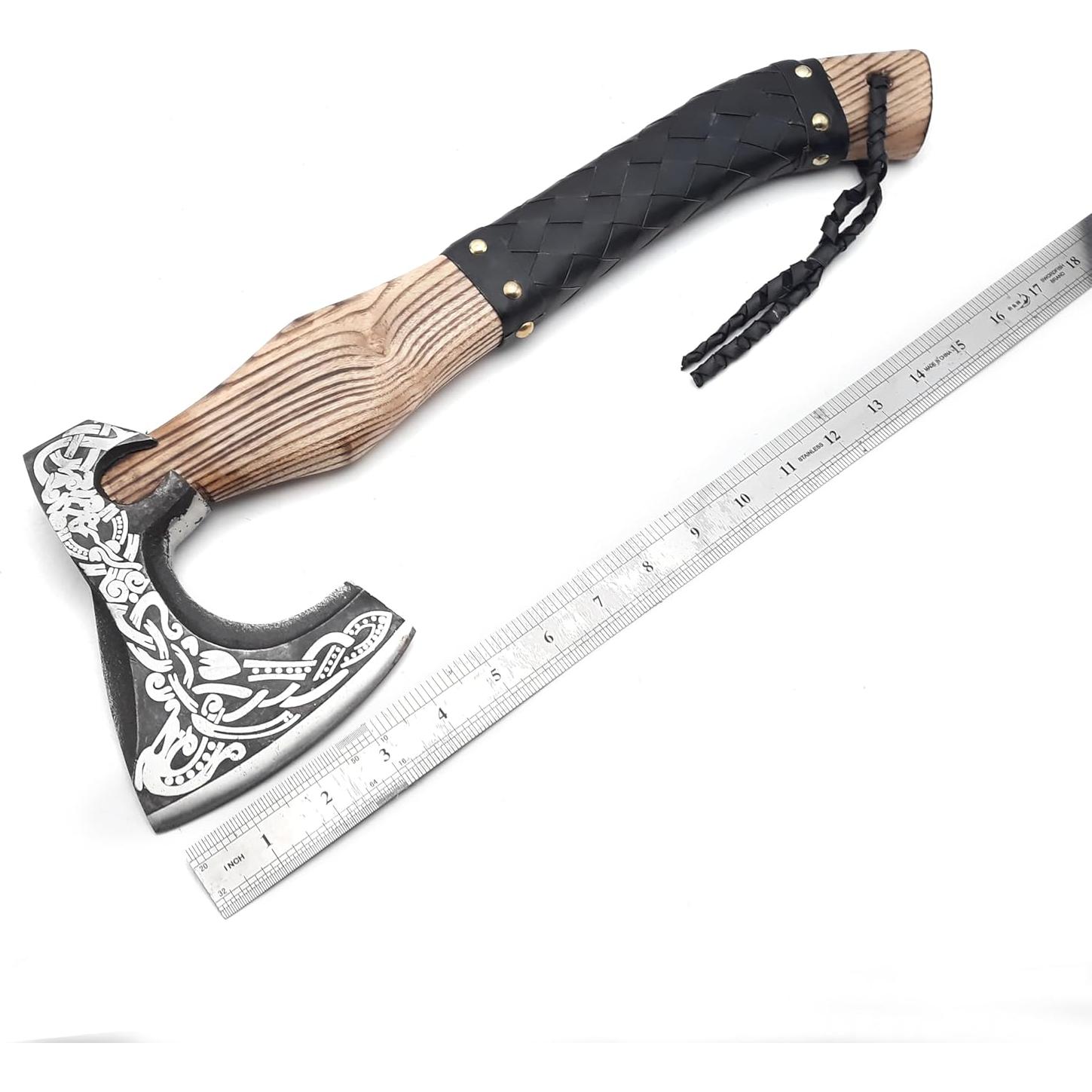 Hacha Vikinga Ancilla 36.83 cm Acero Carbono Mango Madera