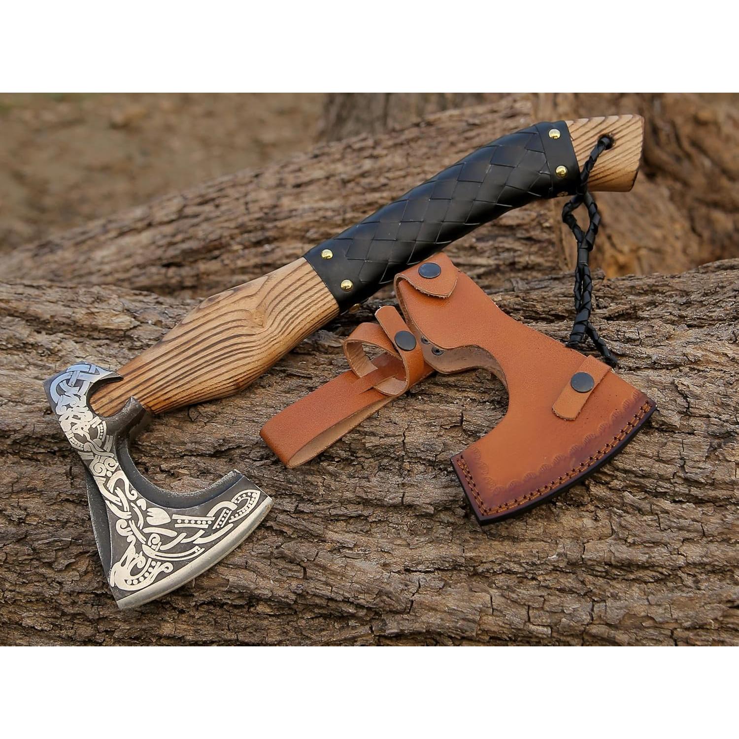 Hacha Vikinga Ancilla 36.83 cm Acero Carbono Mango Madera