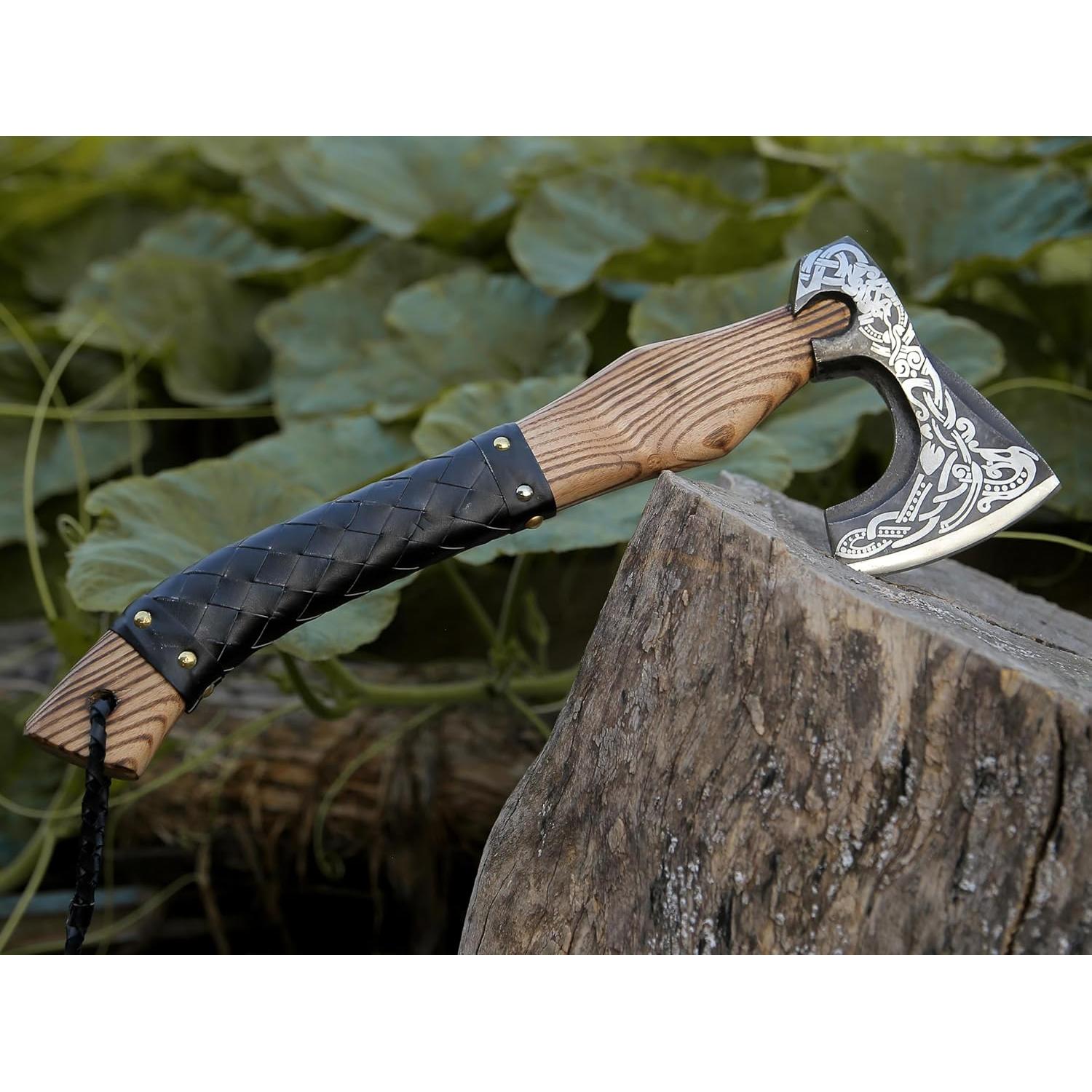 Hacha Vikinga Ancilla 36.83 cm Acero Carbono Mango Madera