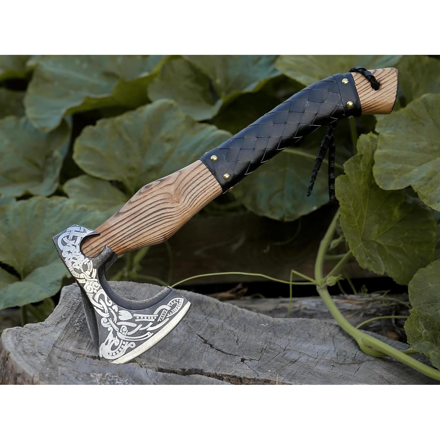 Hacha Vikinga Ancilla 36.83 cm Acero Carbono Mango Madera