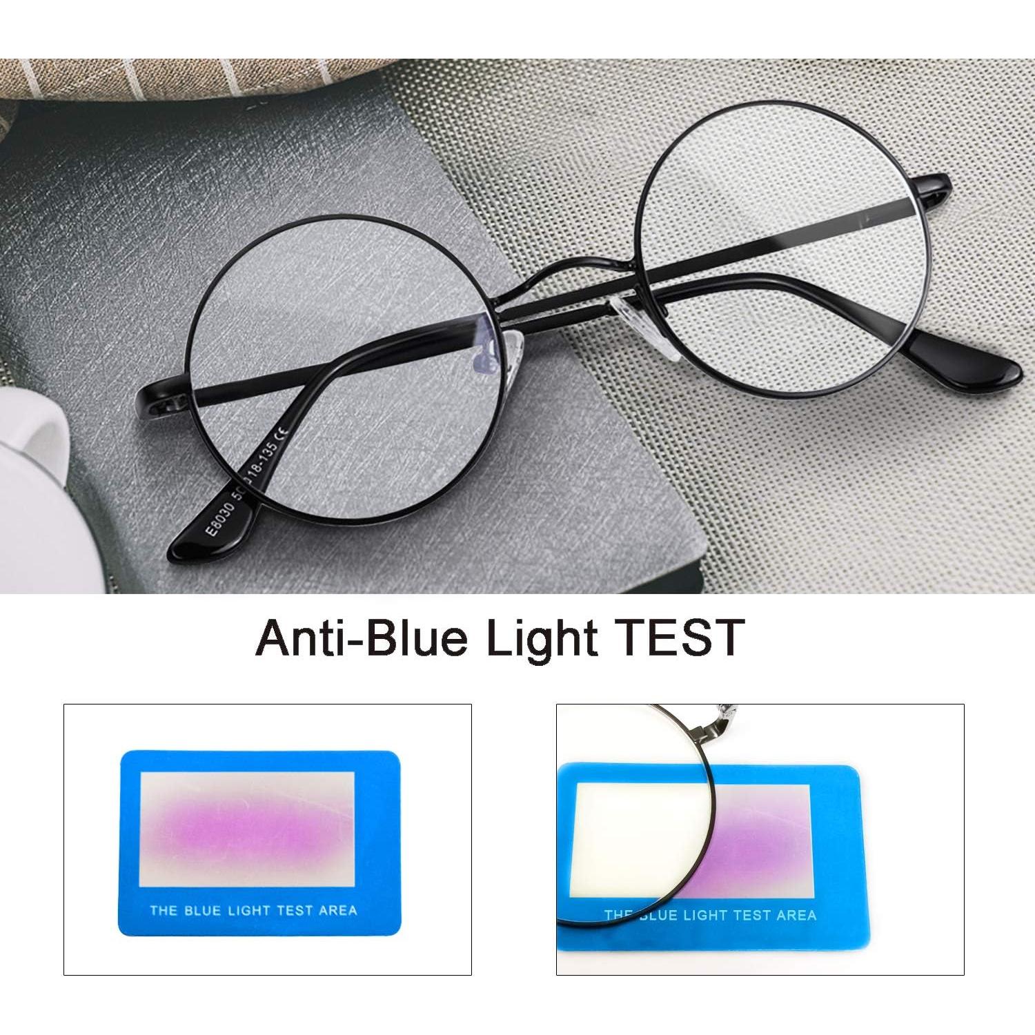 Gafas Redondas Anti Luz Azul Brigtlaiff Unisex con Montura Metal