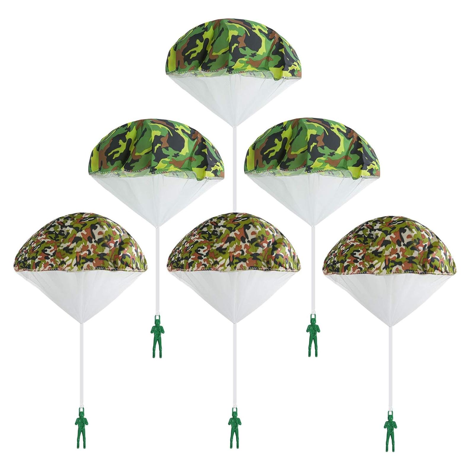 Paquete de 6 Paracaídas Camo Ledorr para Niños 3-10 Años