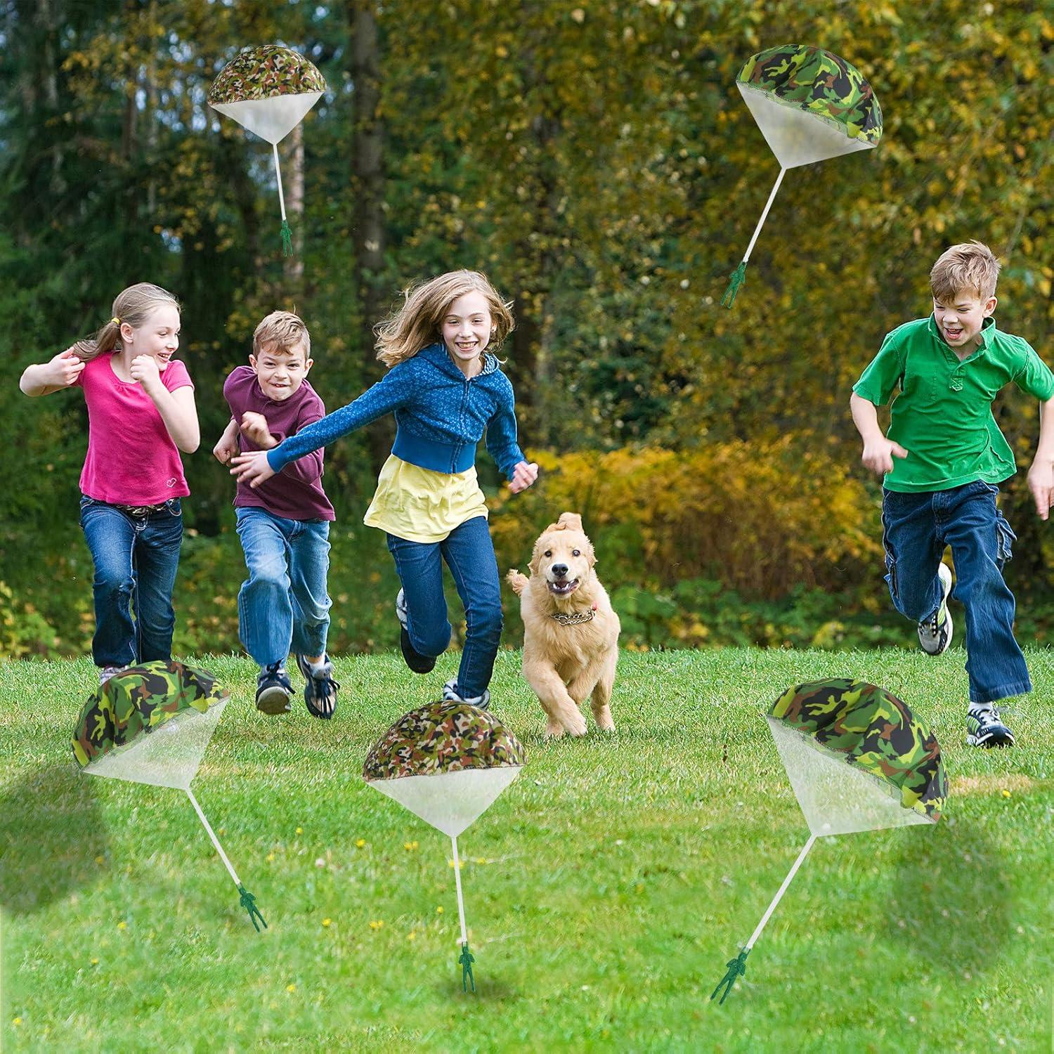 Paquete de 6 Paracaídas Camo Ledorr para Niños 3-10 Años