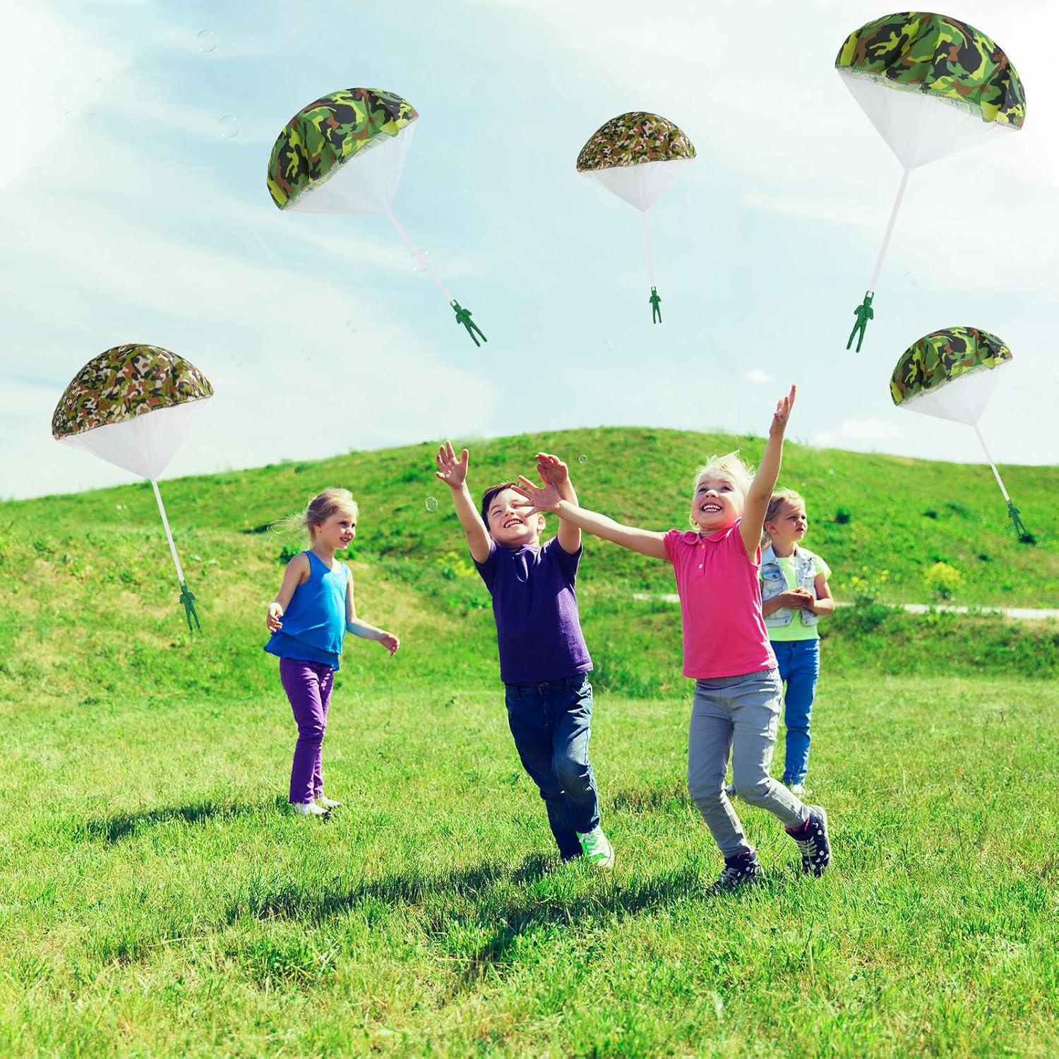 Paquete de 6 Paracaídas Camo Ledorr para Niños 3-10 Años