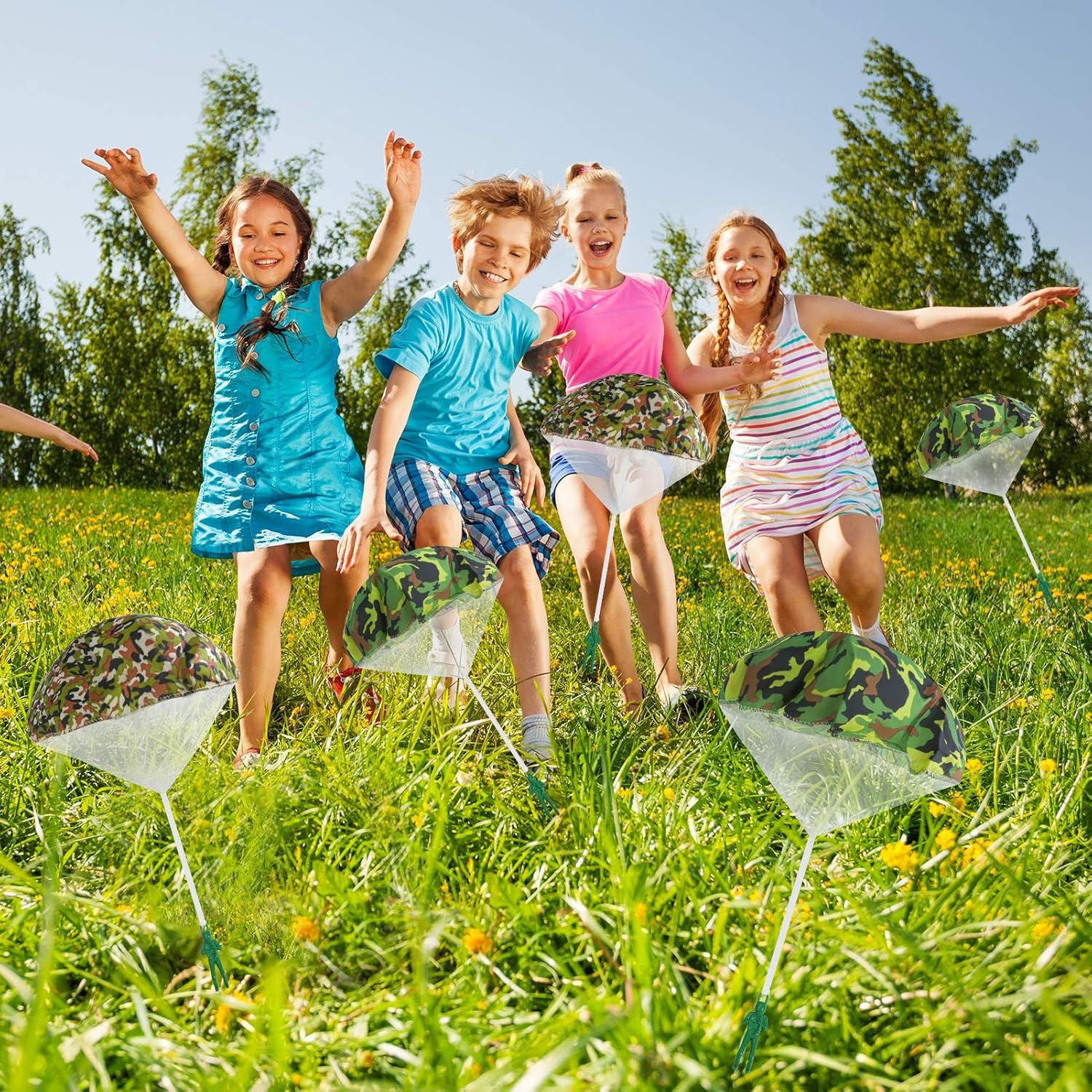 Paquete de 6 Paracaídas Camo Ledorr para Niños 3-10 Años