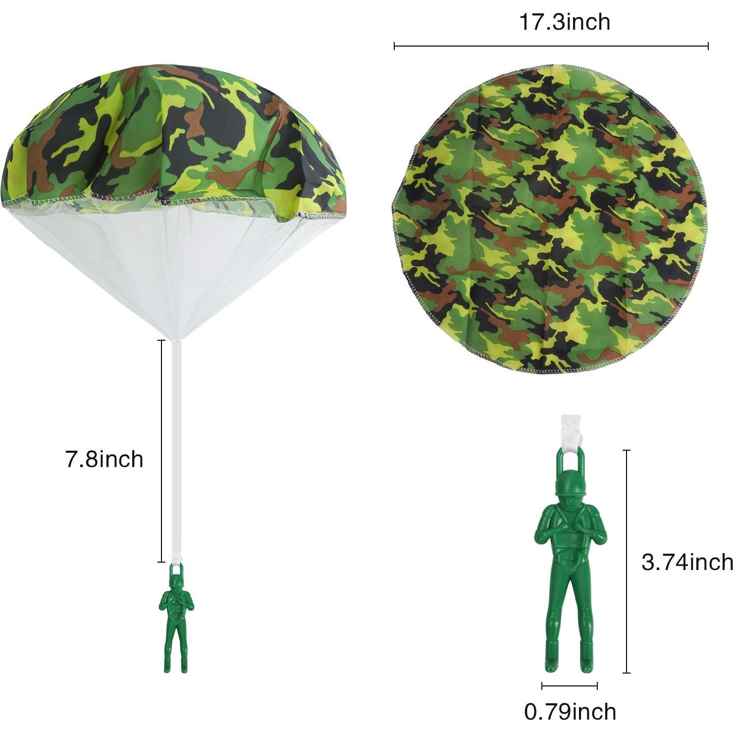 Paquete de 6 Paracaídas Camo Ledorr para Niños 3-10 Años