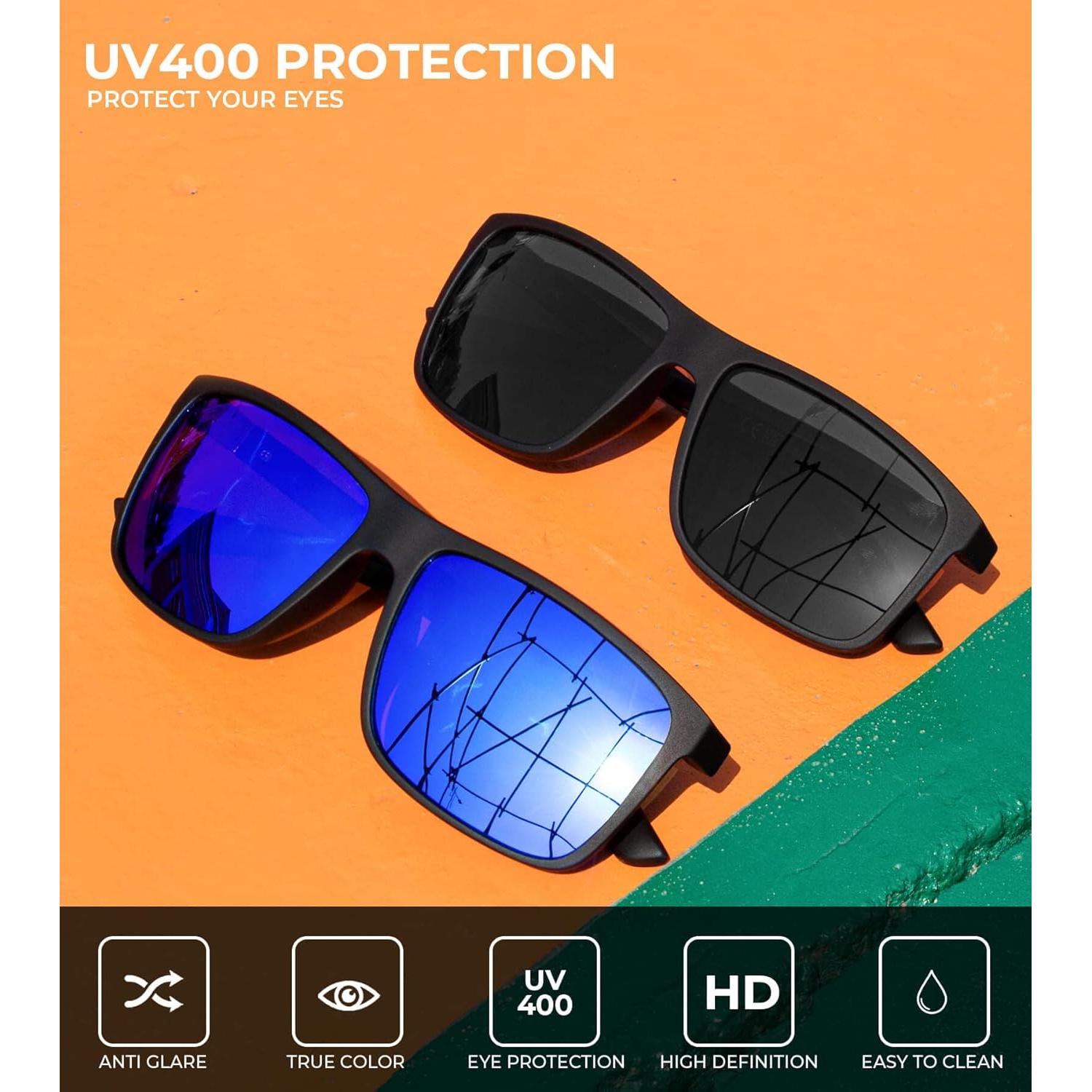 Gafas de Sol Polarizadas KALIYADI Unisex UV 3 Paquetes