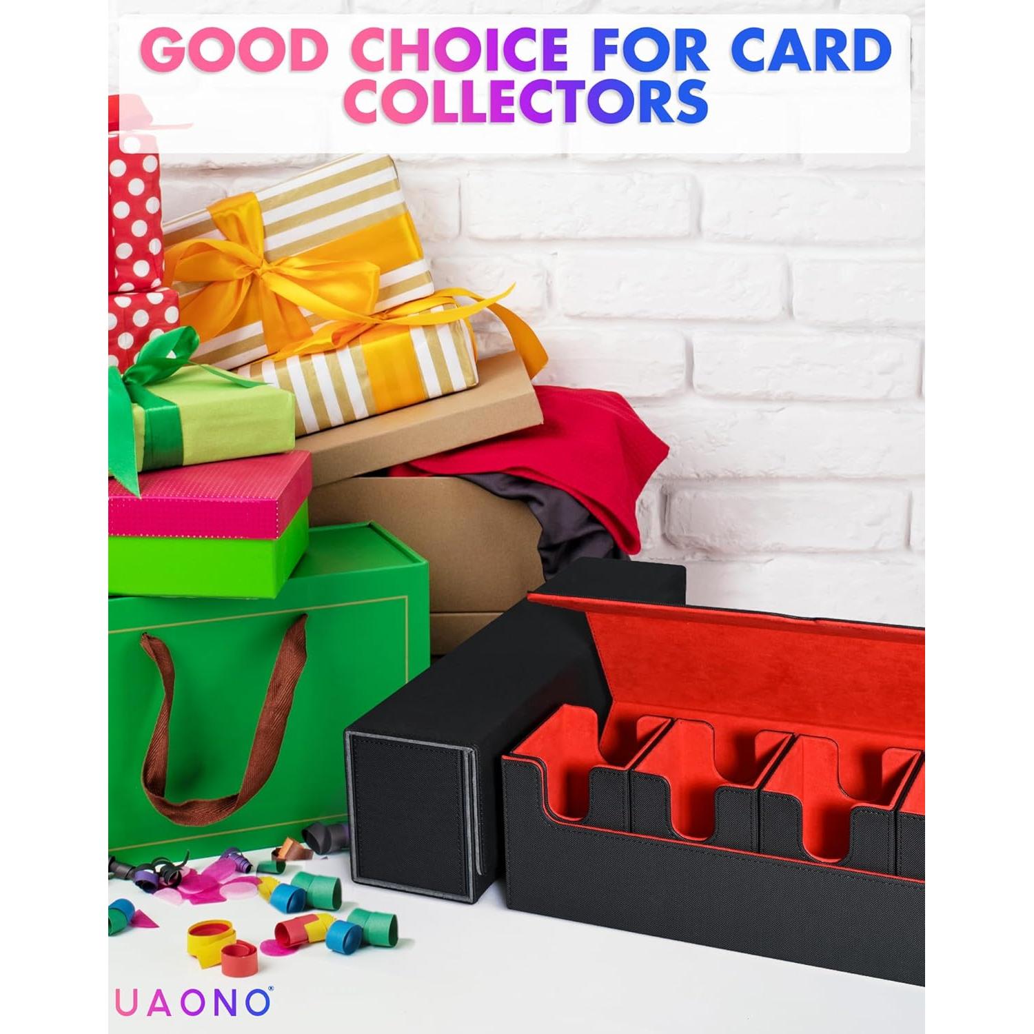 Caja de Barajas 5 en 1 UAONO para MTG y Yugioh - Negro Rojo