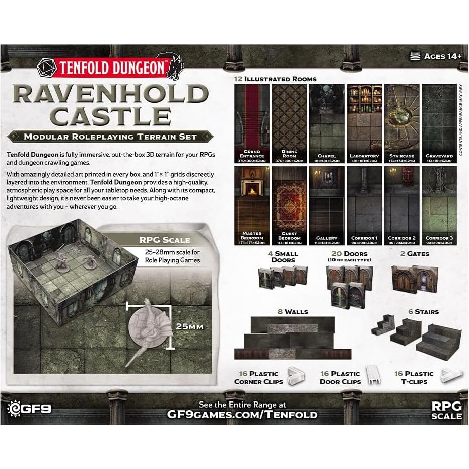 Terreno 3D Gale Force Nine Tenfold Dungeon Castillo