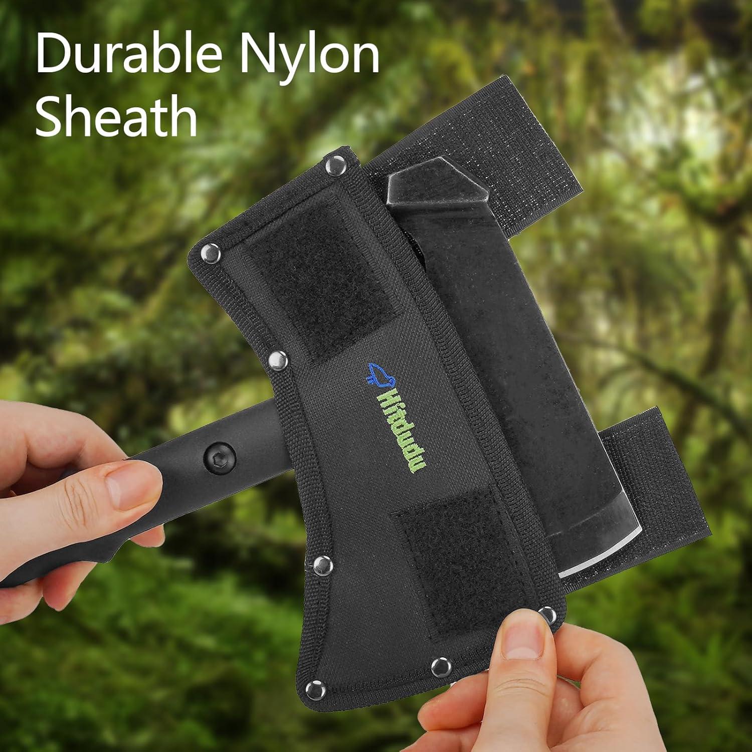 Hacha de Camping Hitdudu 39.9 cm con Funda de Nylon