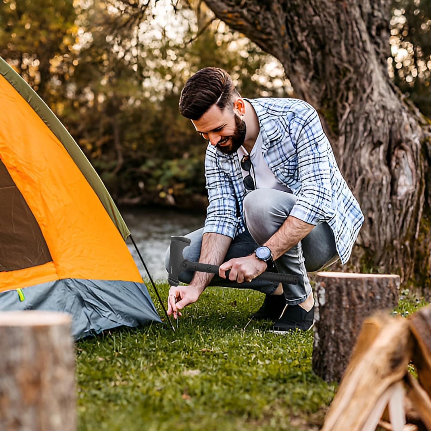 Hacha de Camping Hitdudu 39.9 cm con Funda de Nylon