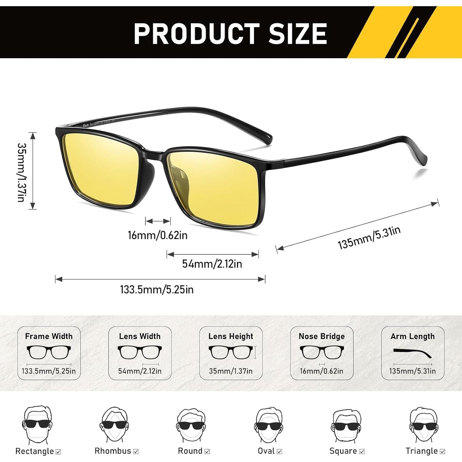 Gafas de Visión Nocturna DUCO Antirreflejo HD Polarizadas