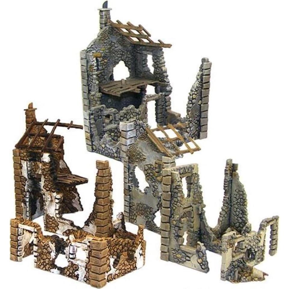 Warlord Games Hamlet en Ruinas 3 Edificios 28mm