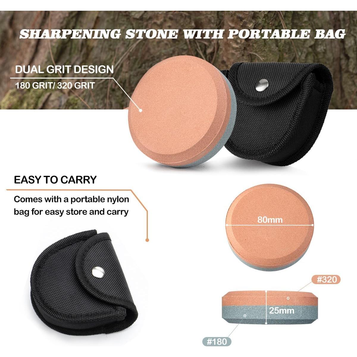 Hacha de Camping ZENHOSIT 43 cm con Funda y Piedra de Afilado