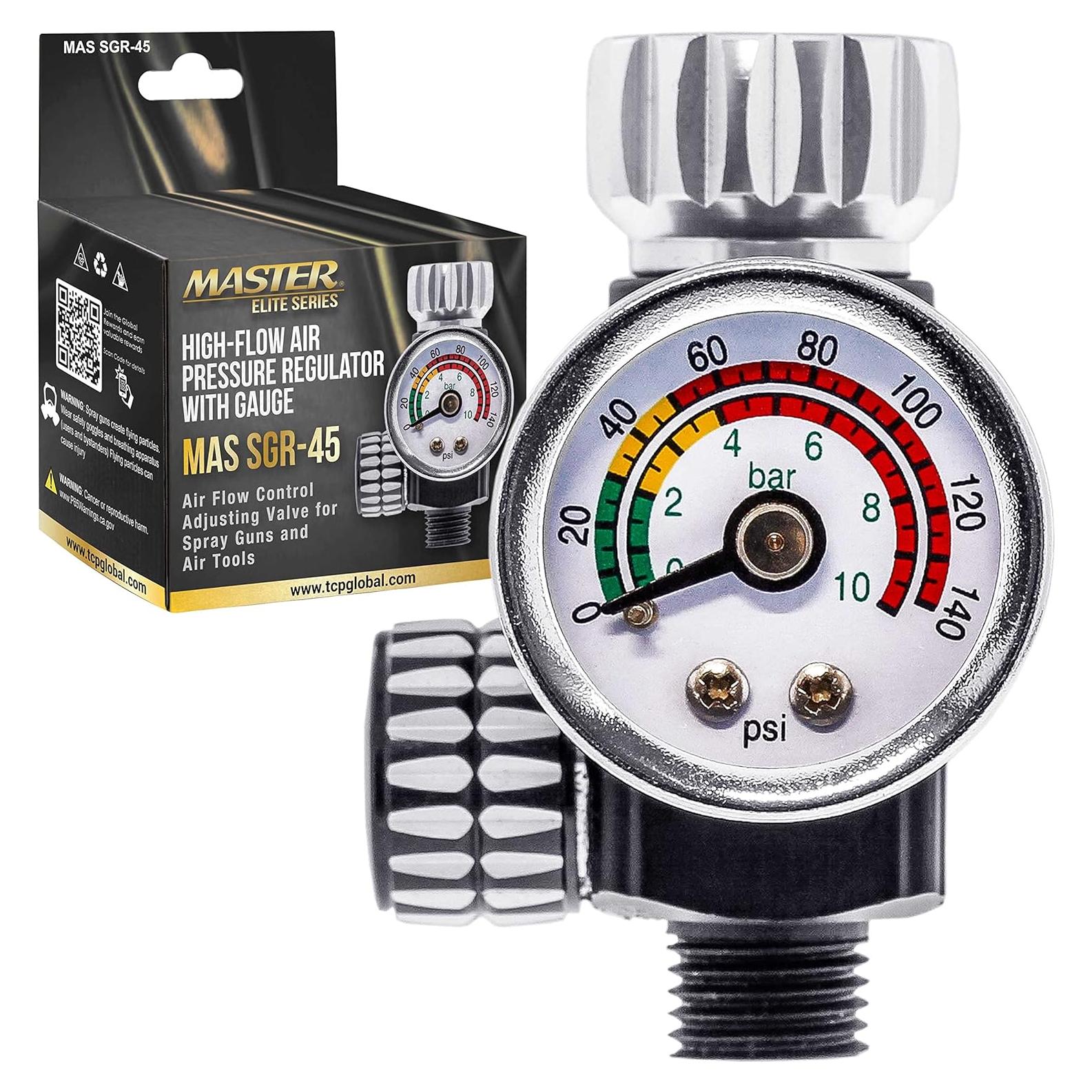 Regulador de presión de aire Master Airbrush SGR-45 con manómetro