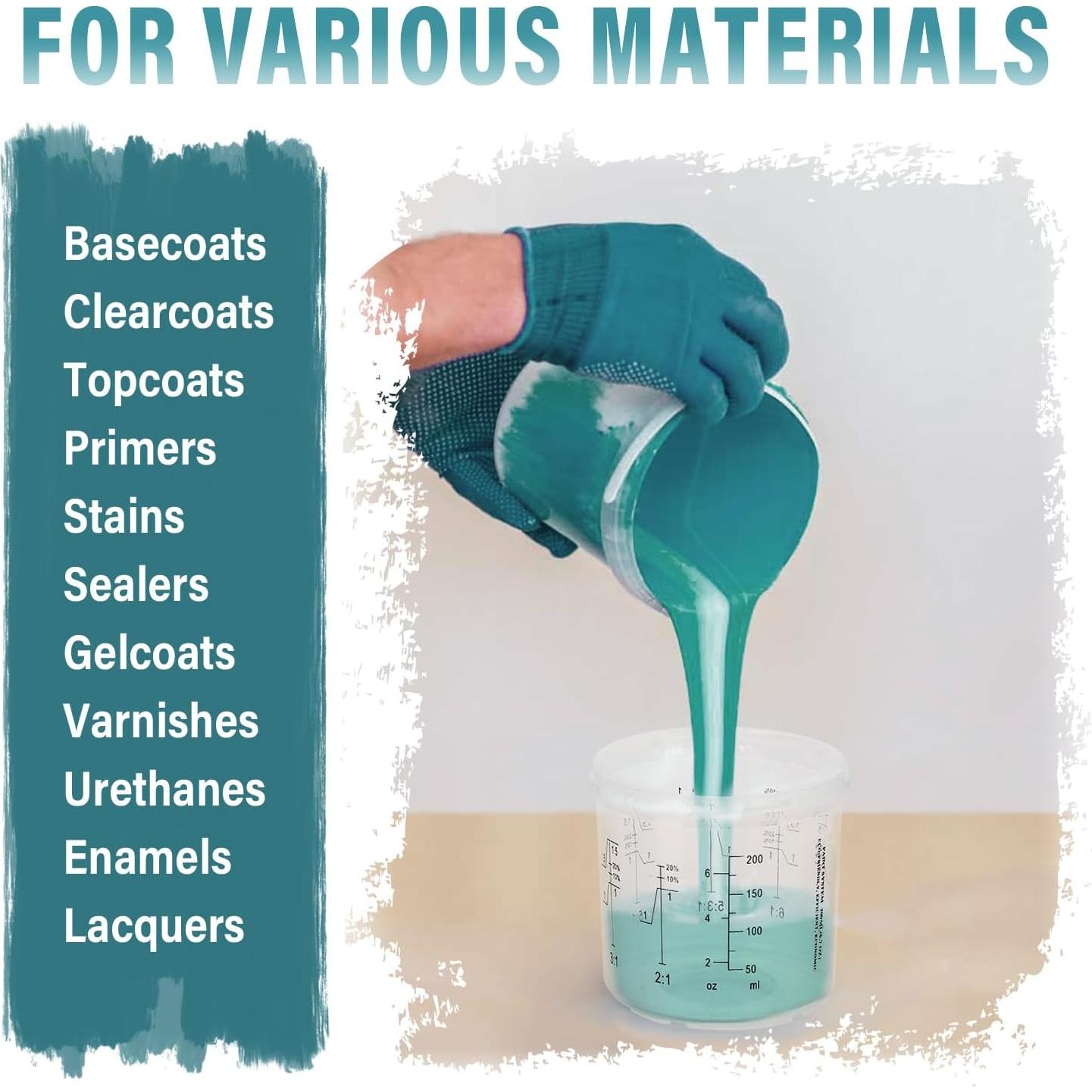 NIHAO Kit de Tazas de Mezcla Desechables para Pintura 200ml