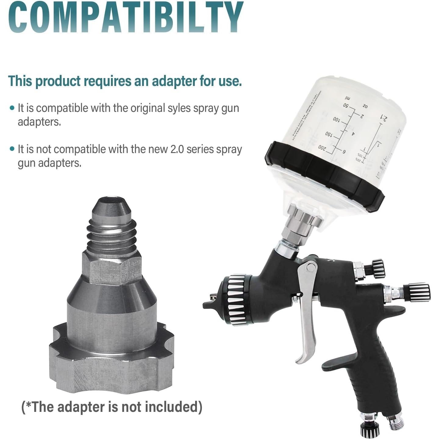 NIHAO Kit de Tazas de Mezcla Desechables para Pintura 200ml