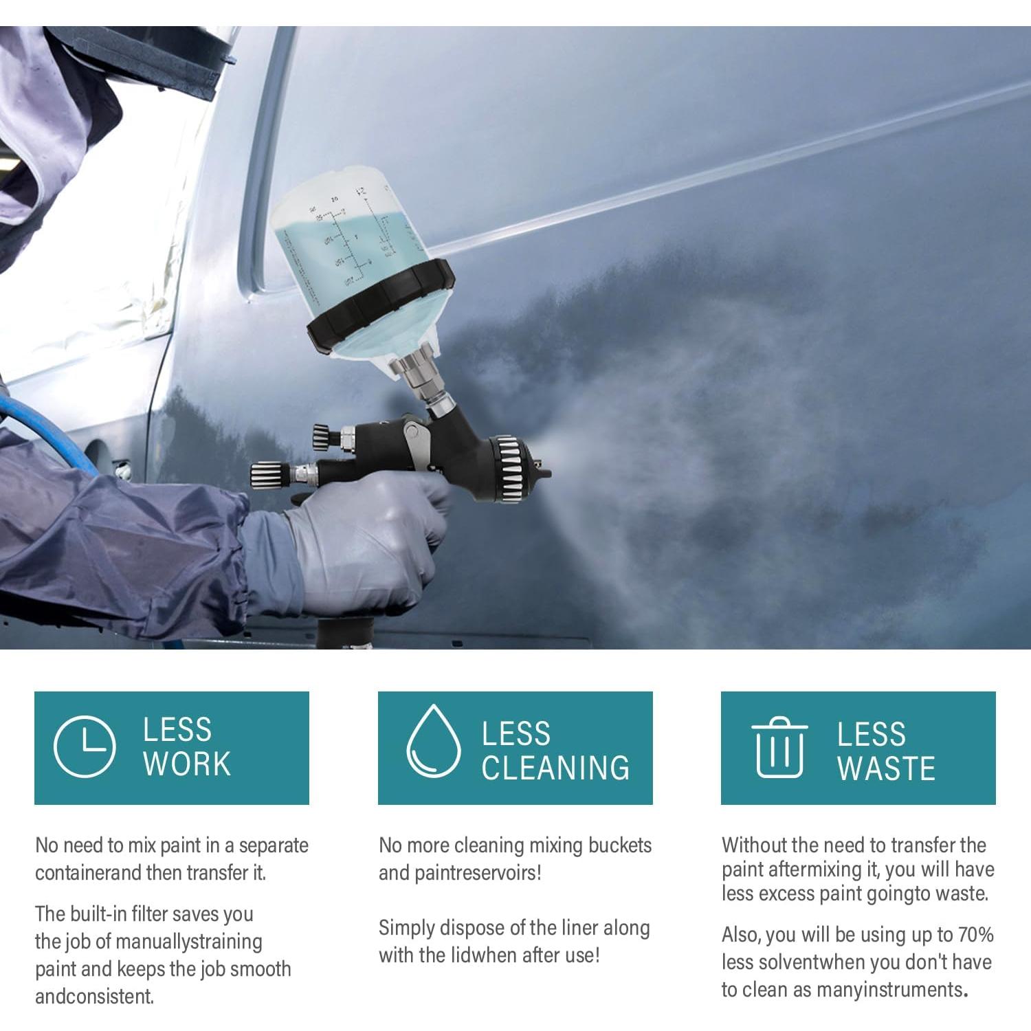 NIHAO Kit de Tazas de Mezcla Desechables para Pintura 200ml