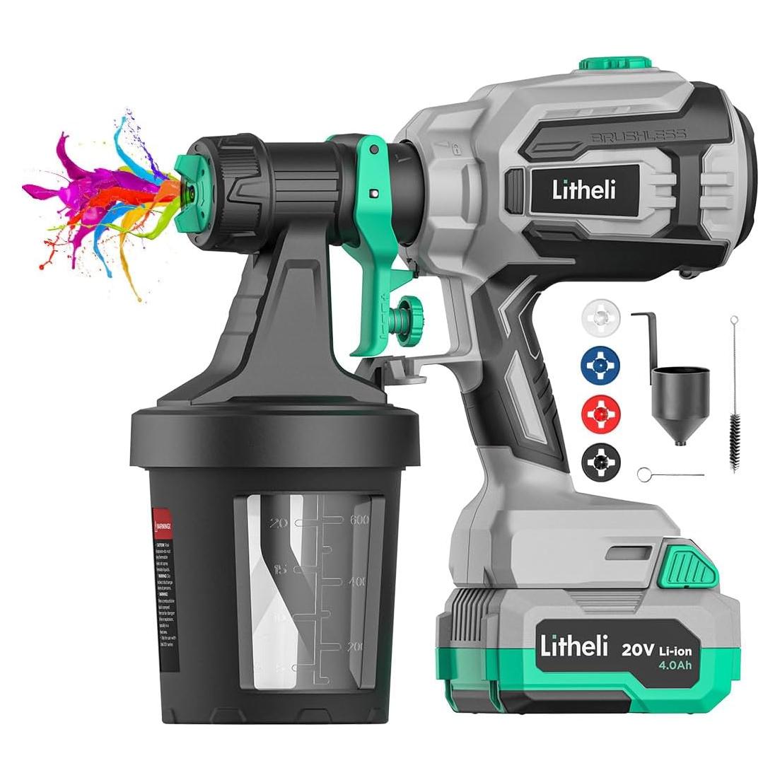 Pulverizador de pintura LiTHELi 20V sin escobillas 800ml