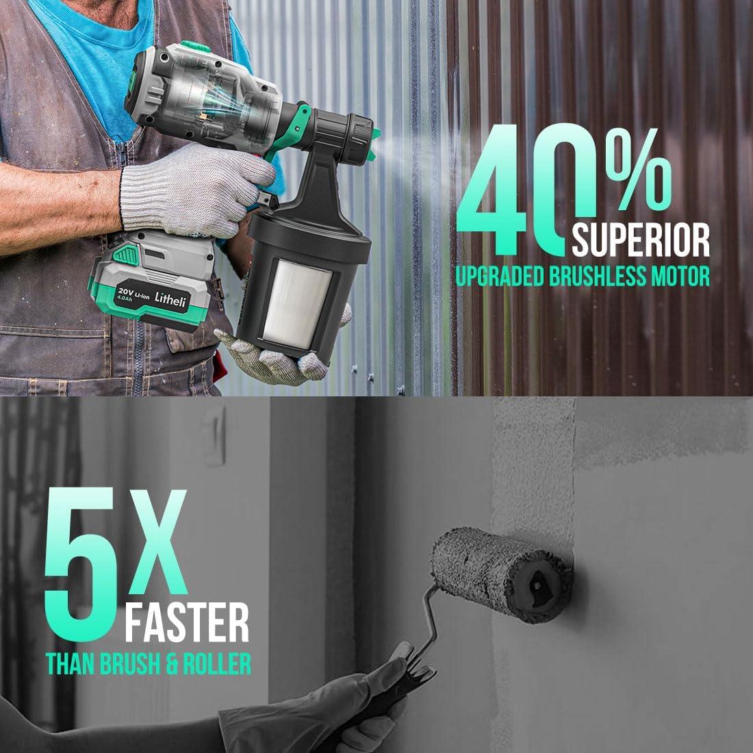 Pulverizador de pintura LiTHELi 20V sin escobillas 800ml