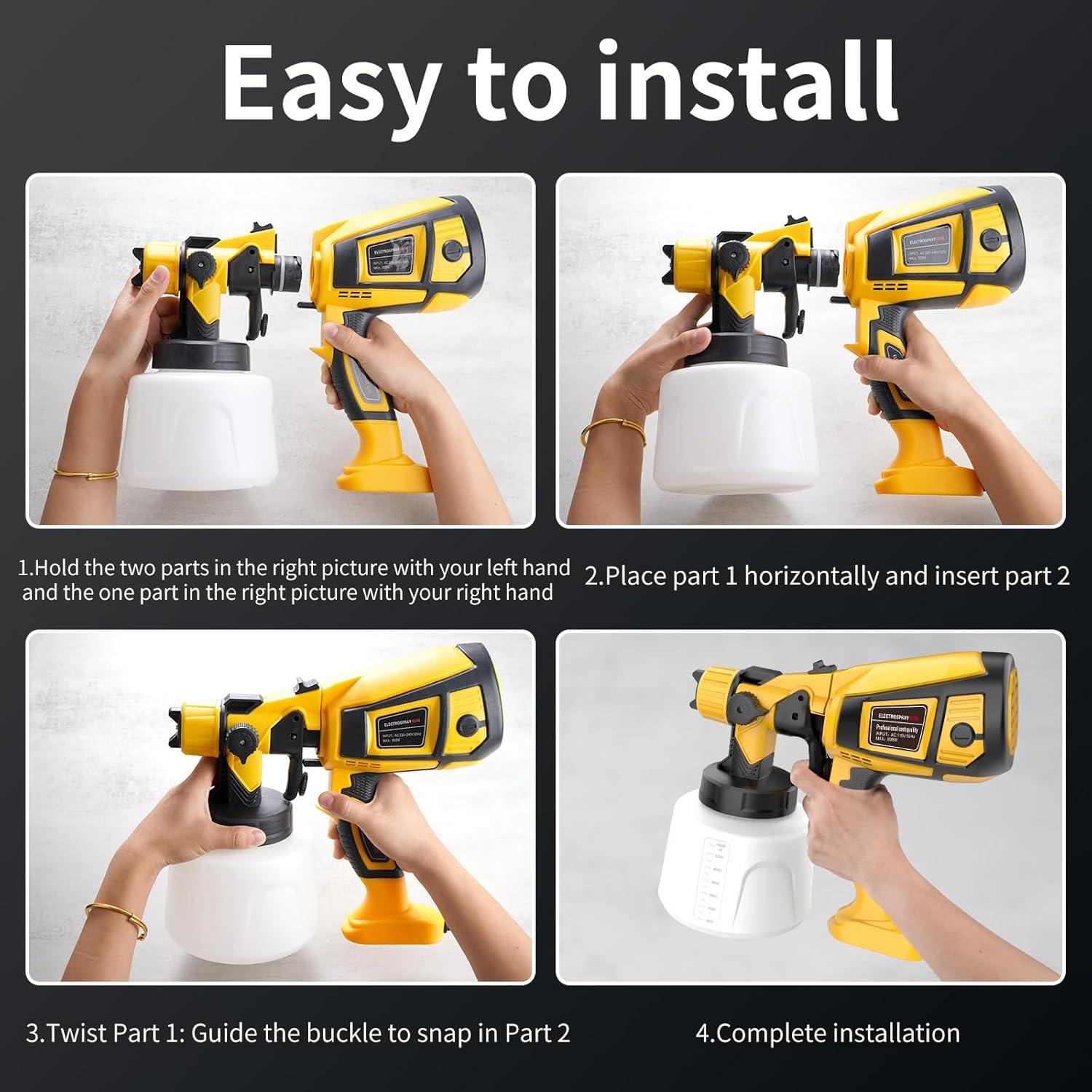 Pulverizador de pintura Kenoucle 800W 1400ml 5 boquillas