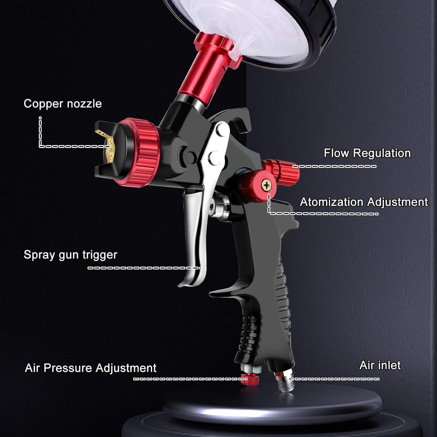 Pistola de Pulverización Aflybltol BL061 1.3mm con Manómetro