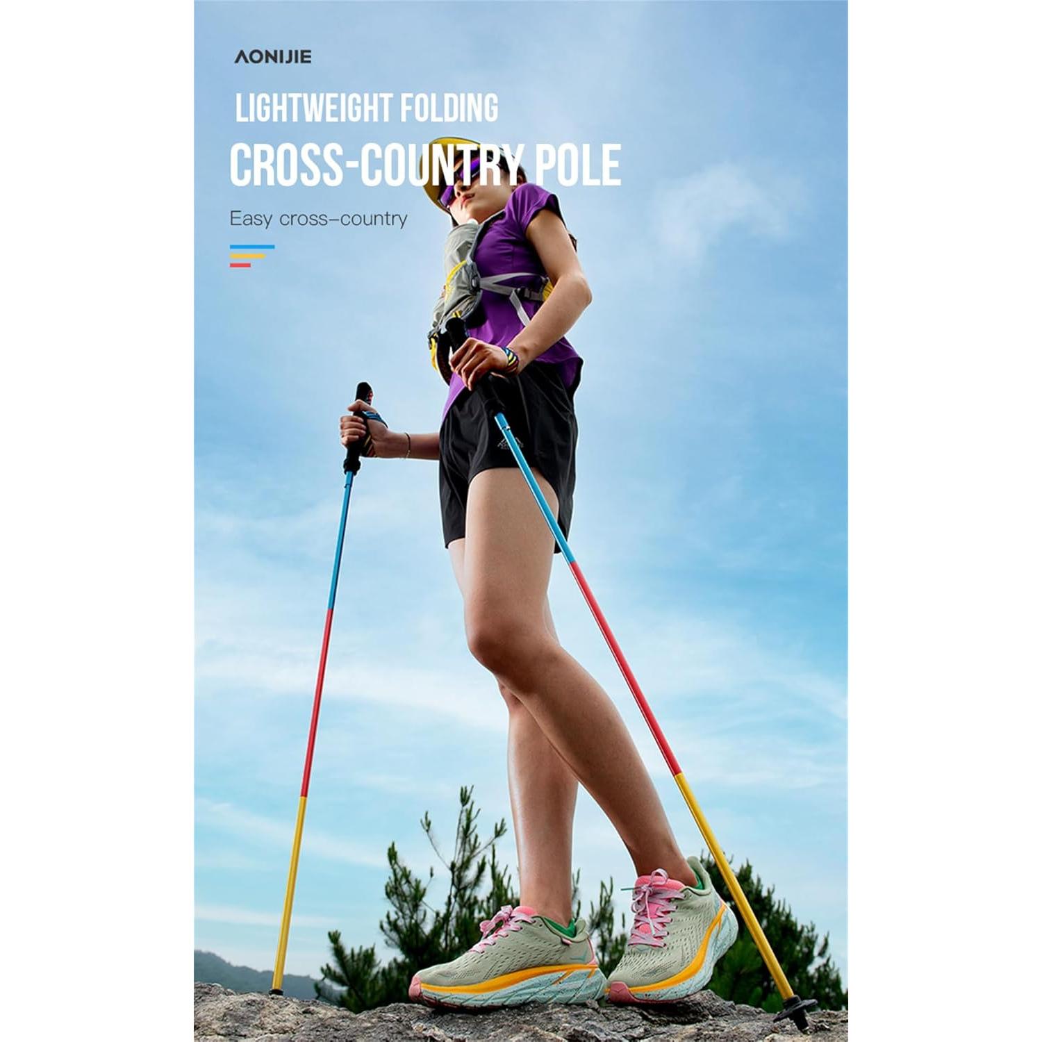 Bastones de Senderismo AONIJIE Plegables 120 cm Ultraligeros