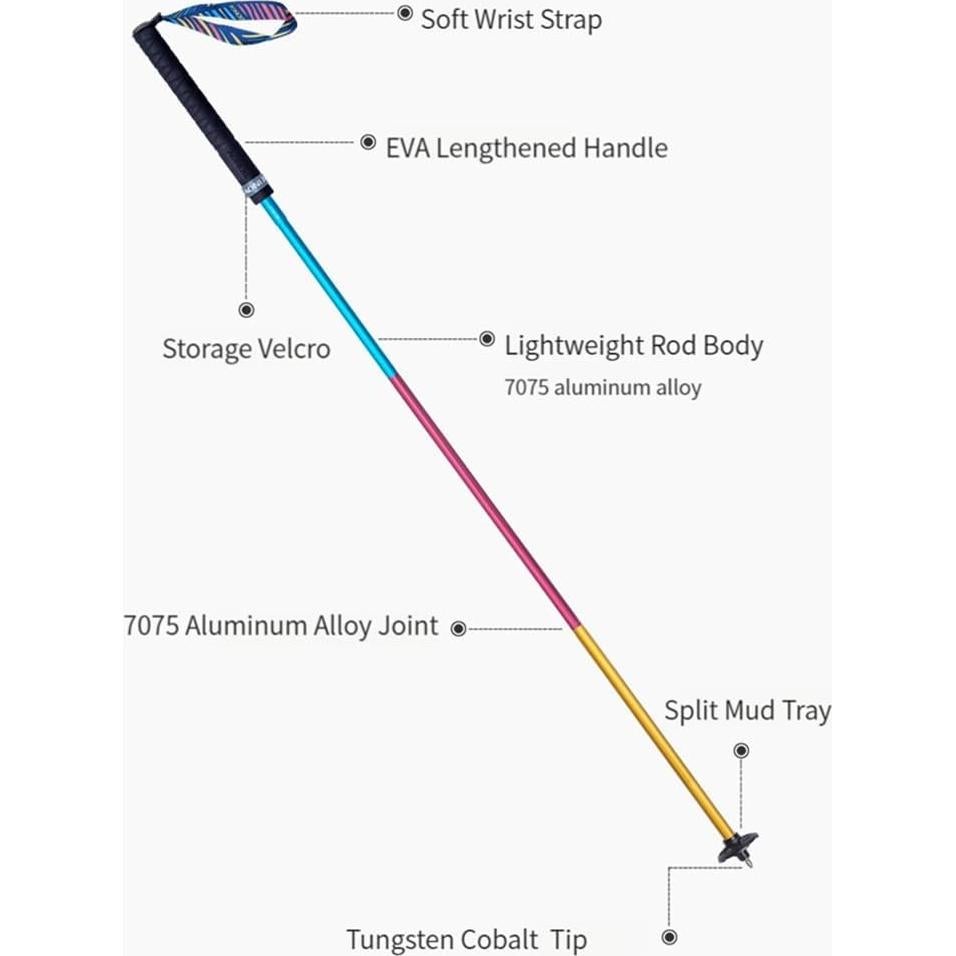 Bastones de Senderismo AONIJIE 120 cm Plegables Antichoque