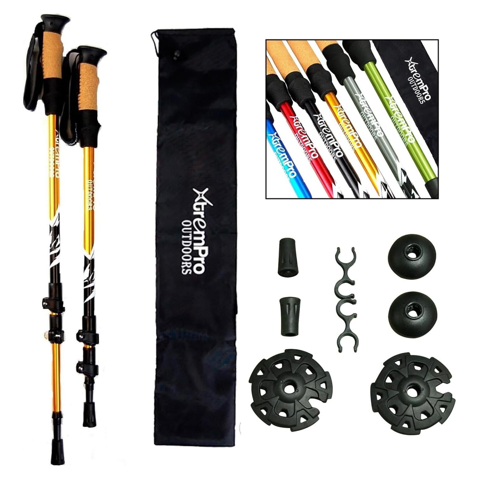 Bastones de Senderismo XtremPro 2 Pcs Aluminio Plegables