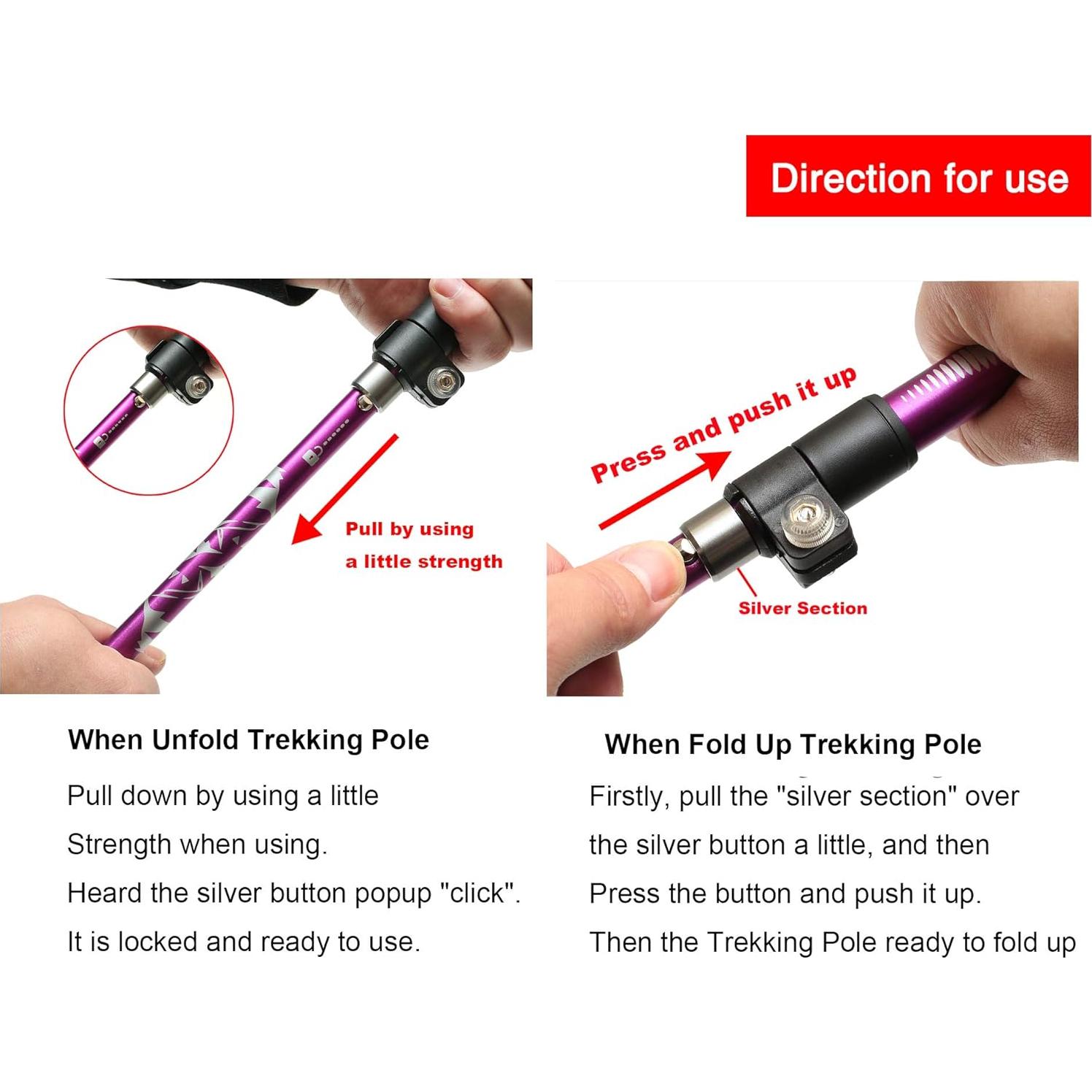 Bastón de Trekking A ALAFEN Plegable 124 cm Ultraligero