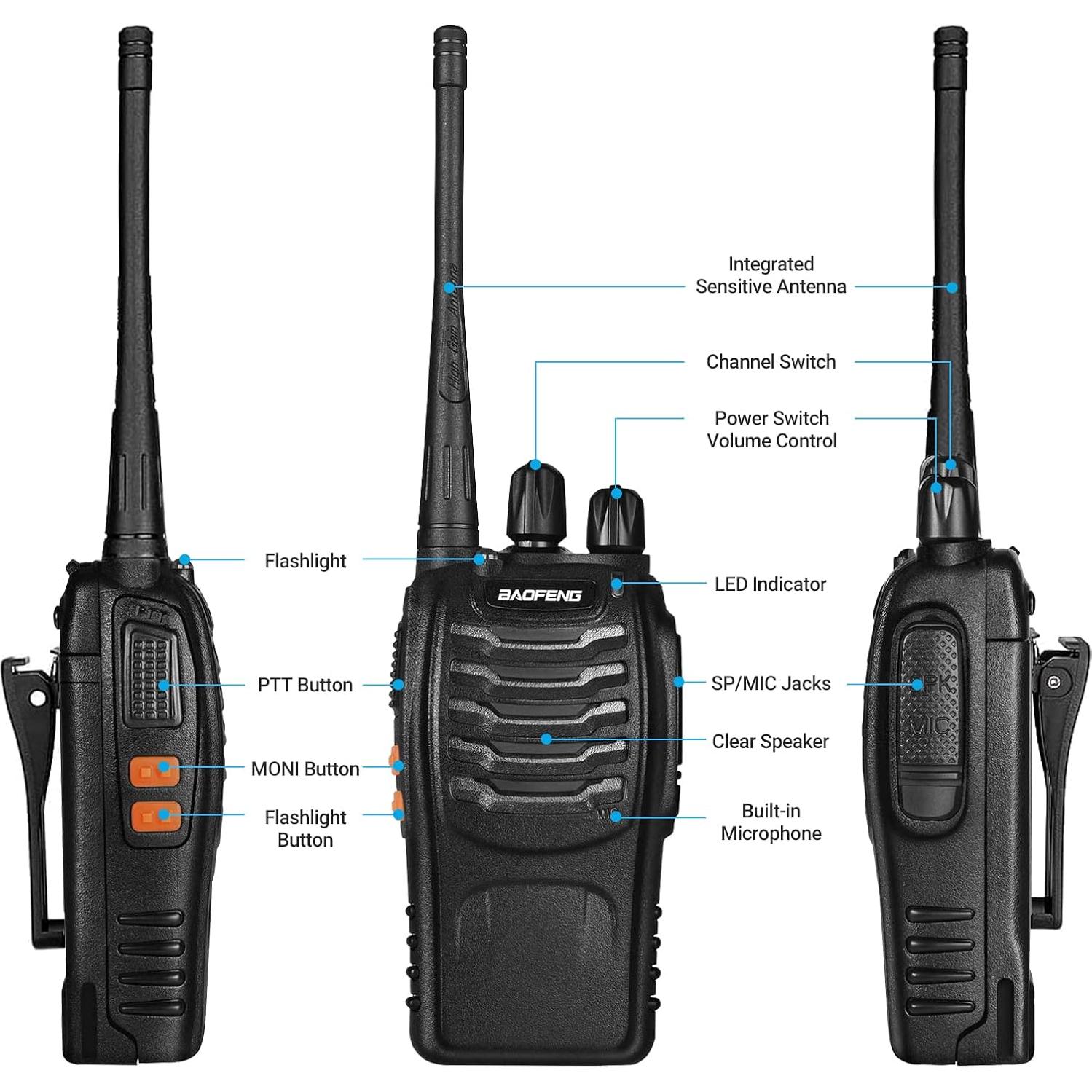 Walkie Talkies Baofeng BF-888S 4 Pcs UHF Largo Alcance