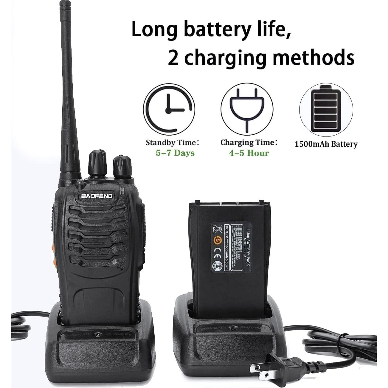 Walkie Talkies Baofeng BF-888S 4 Pcs UHF Largo Alcance