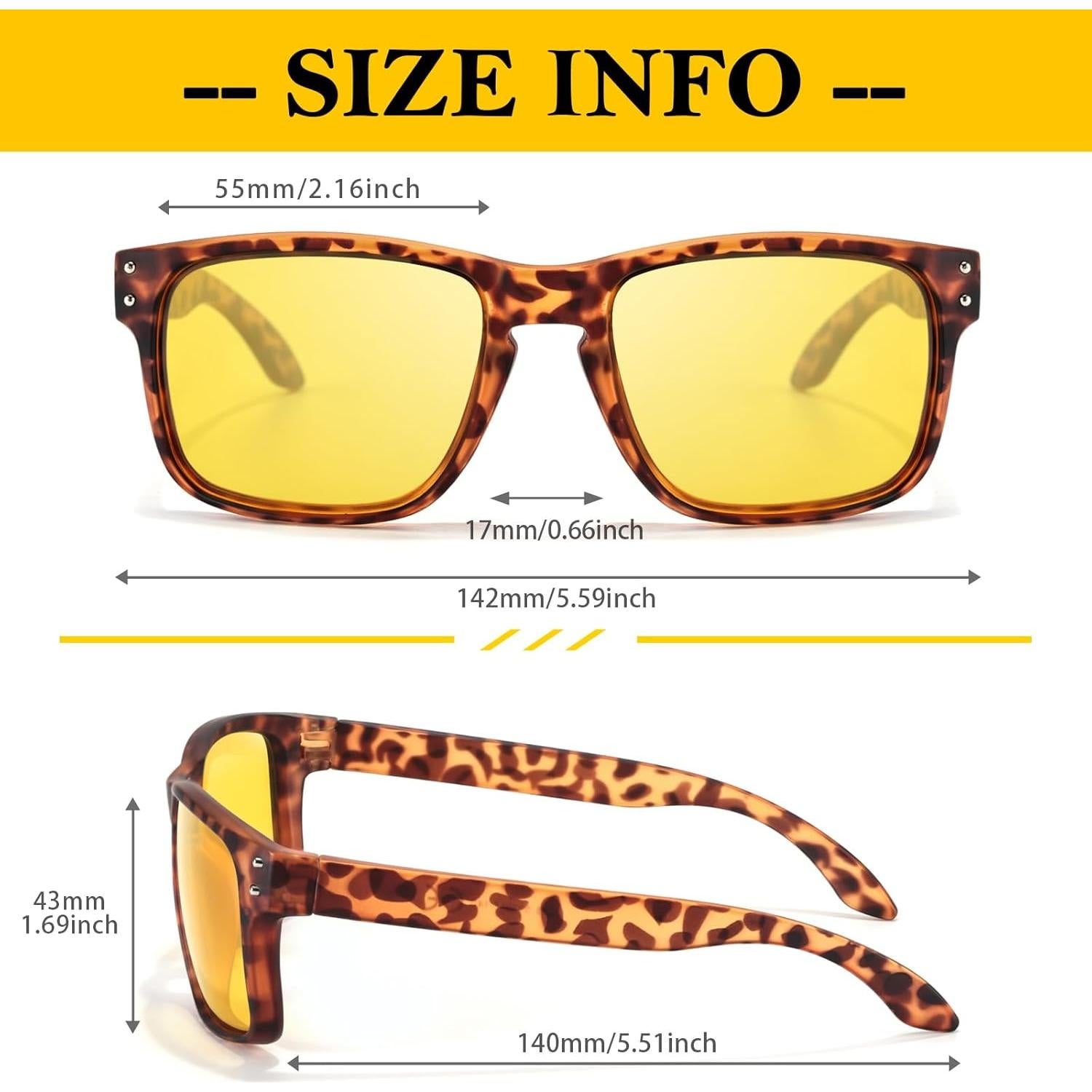 Gafas de Conducción Nocturna FIMILU Polarizadas Amarillas