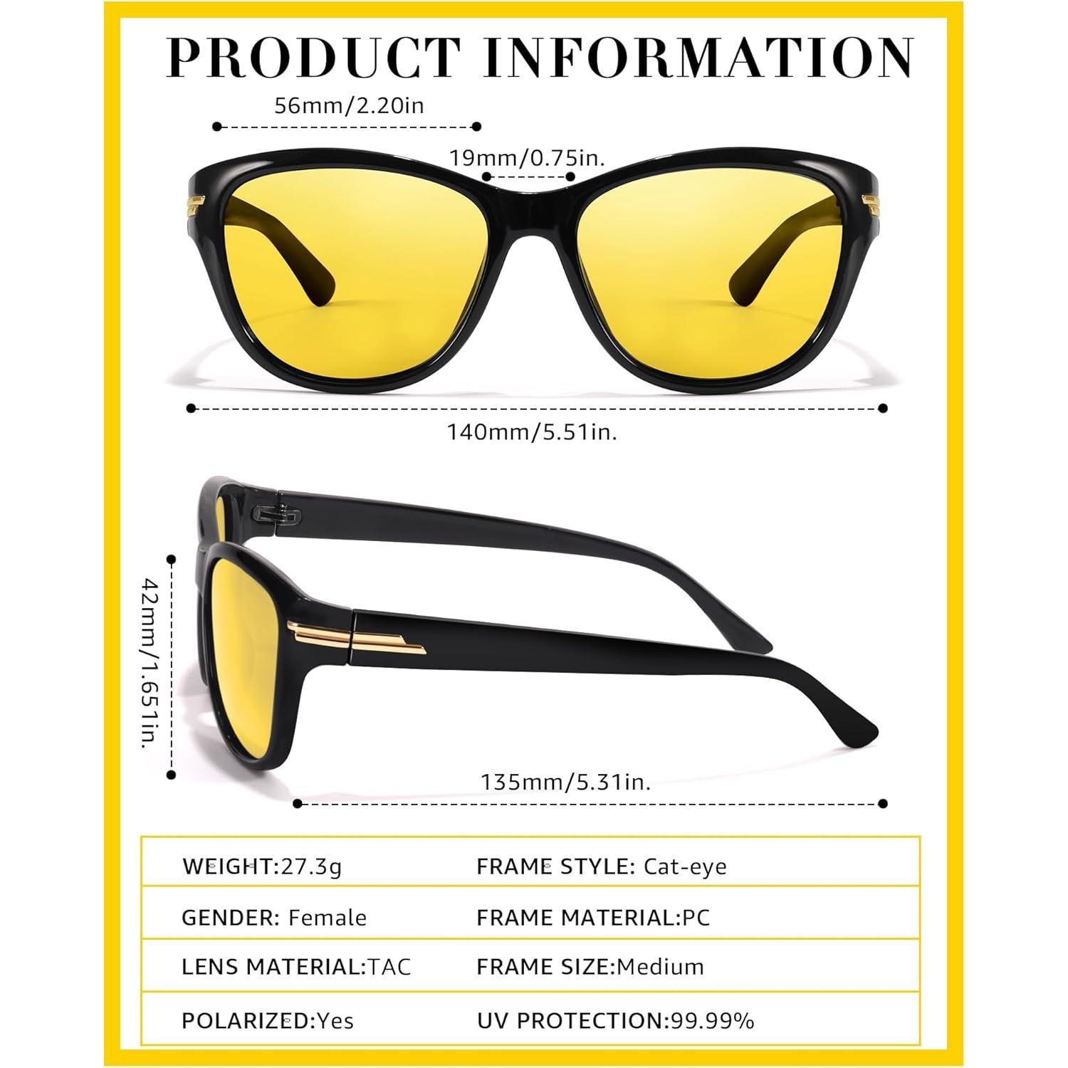 Gafas de Conducción Nocturna LVIOE Polarizadas Amarillas