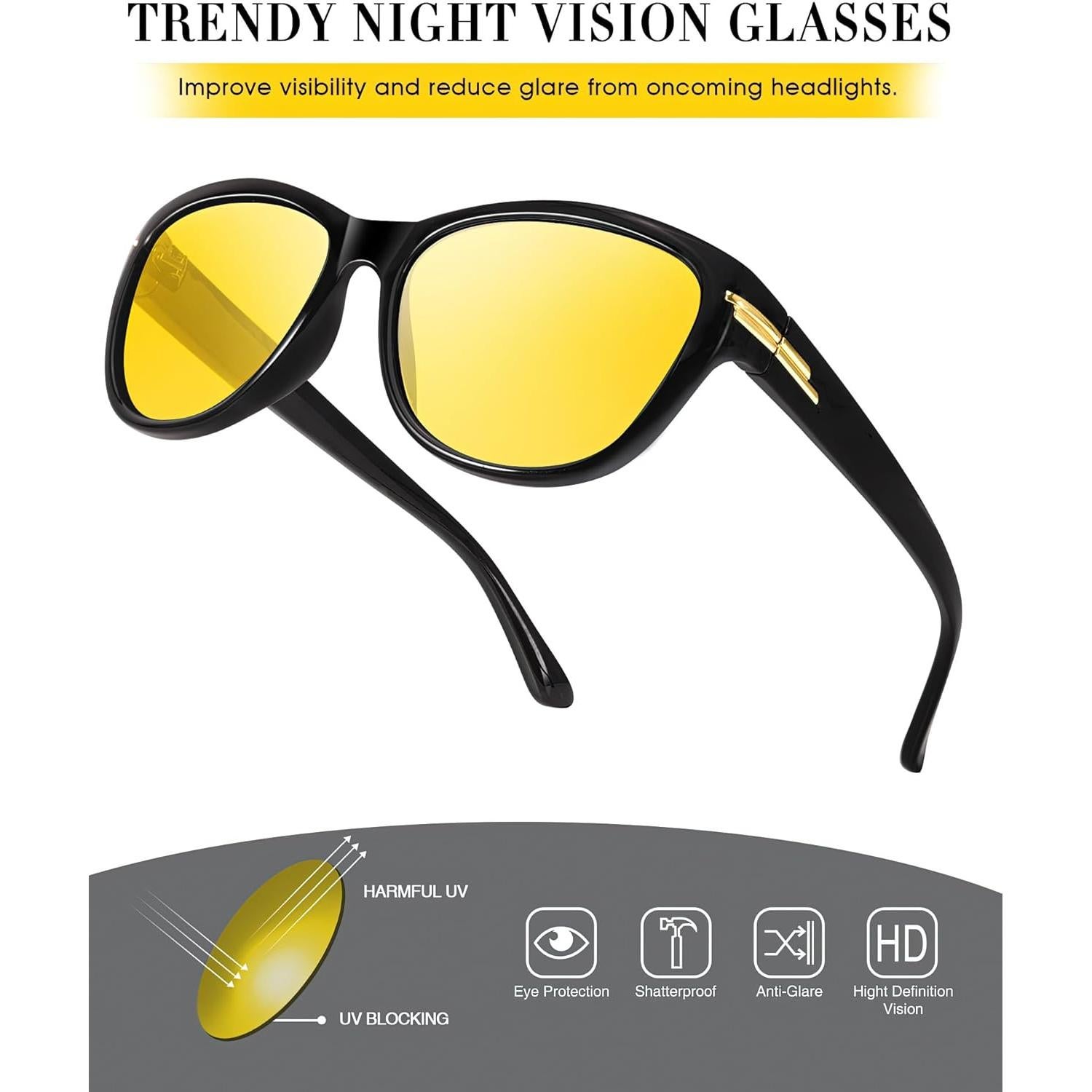 Gafas de Conducción Nocturna LVIOE Polarizadas Amarillas