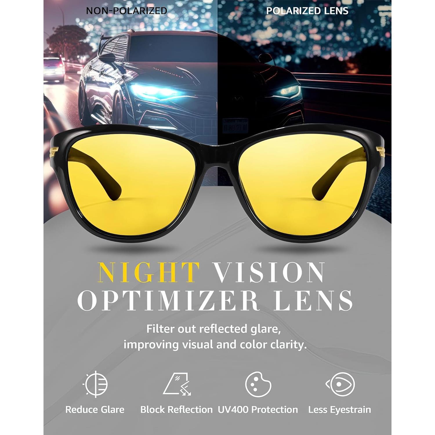 Gafas de Conducción Nocturna LVIOE Polarizadas Amarillas