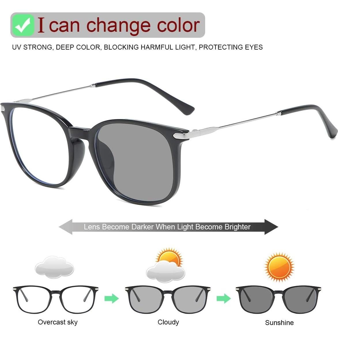 Gafas de bloqueo de luz azul YIMI fotocromáticas UV400 unisex