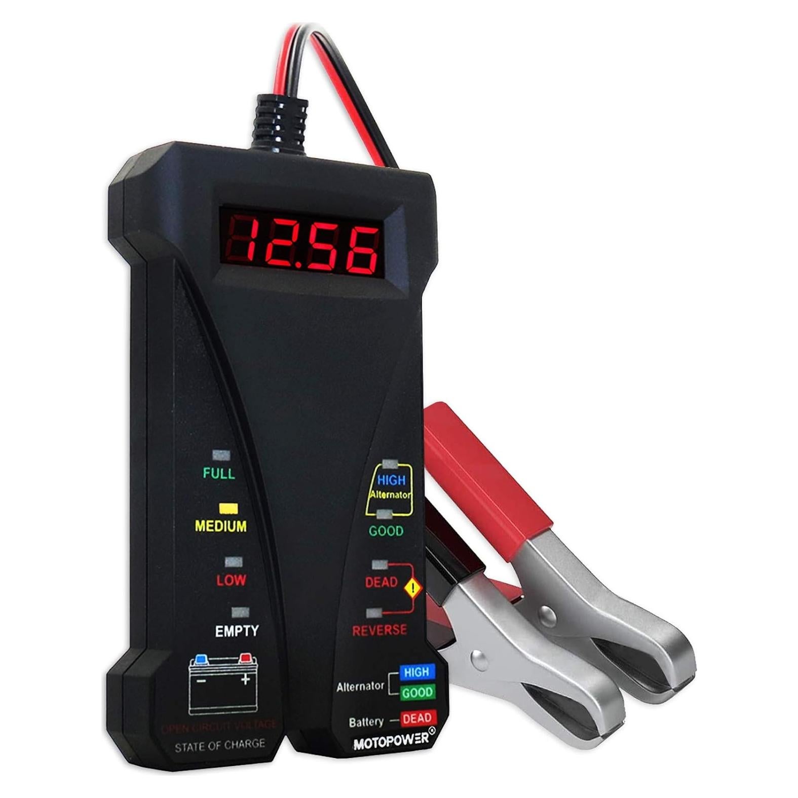 Probador Digital de Batería MOTOPOWER MP0514A 12V LCD